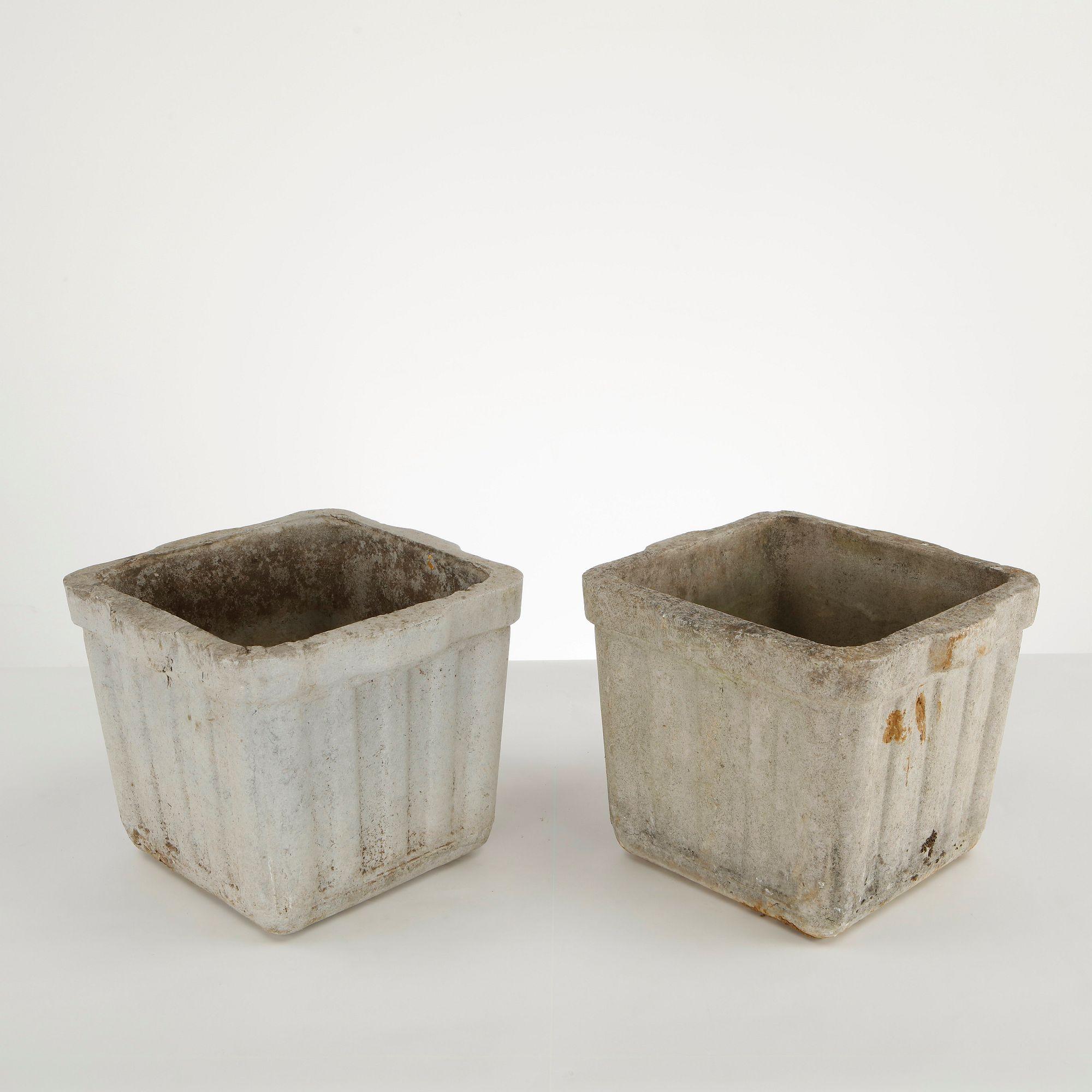 Willy Guhl, Pair Square Planters, 1960s
