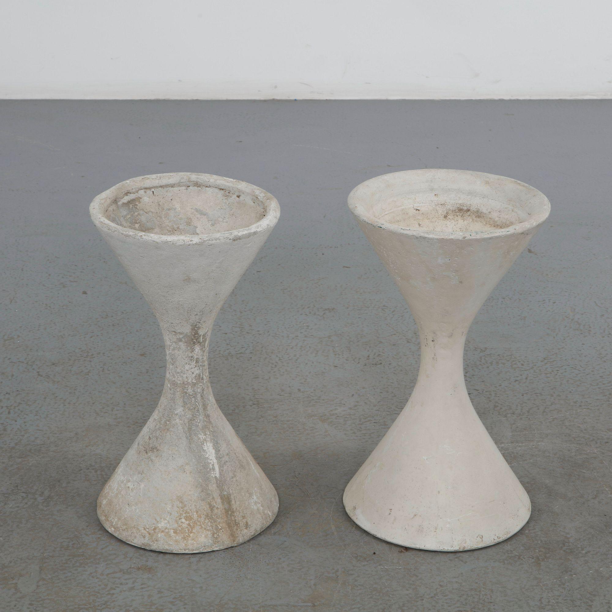 Willy Guhl, Pair of Extra Small Diabolo Planters, 1960