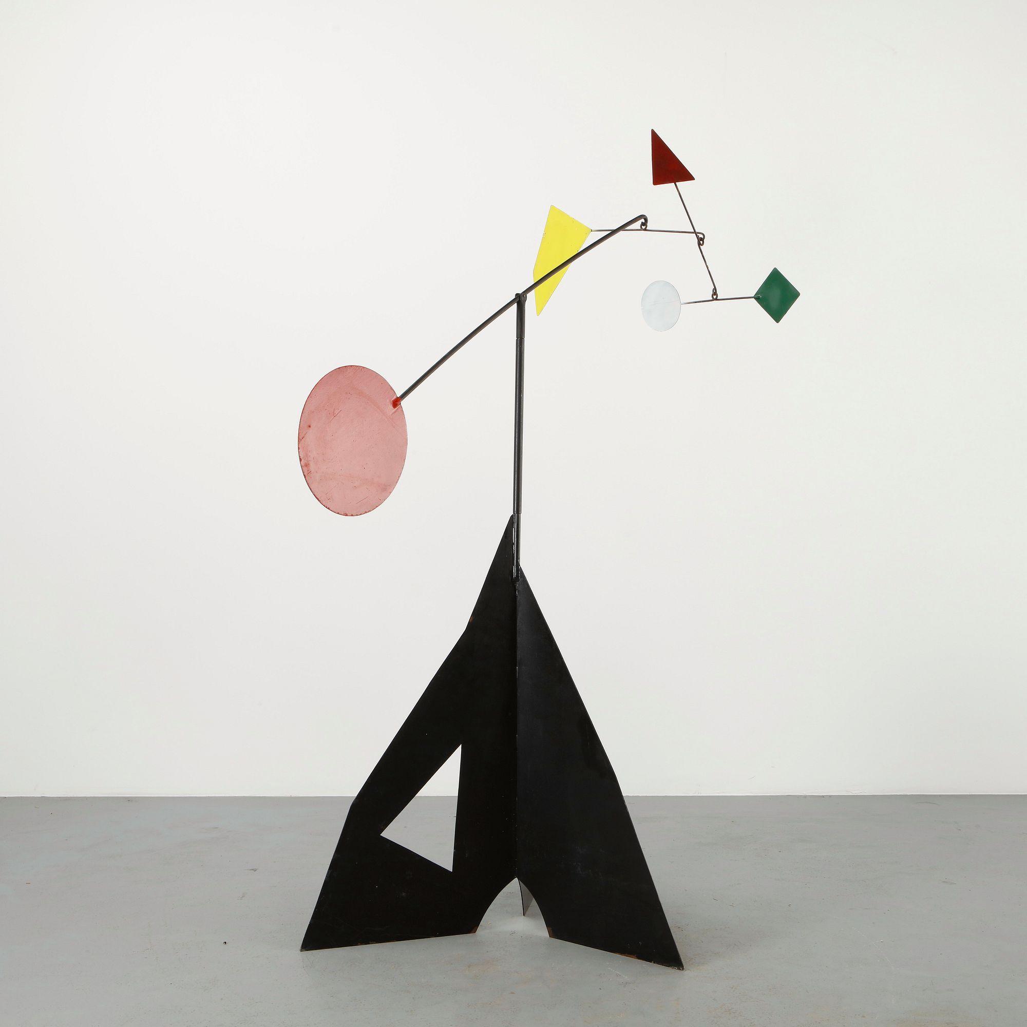 Black Contemporary French Metal Sculpture, Artisan-Crafted, 1980s