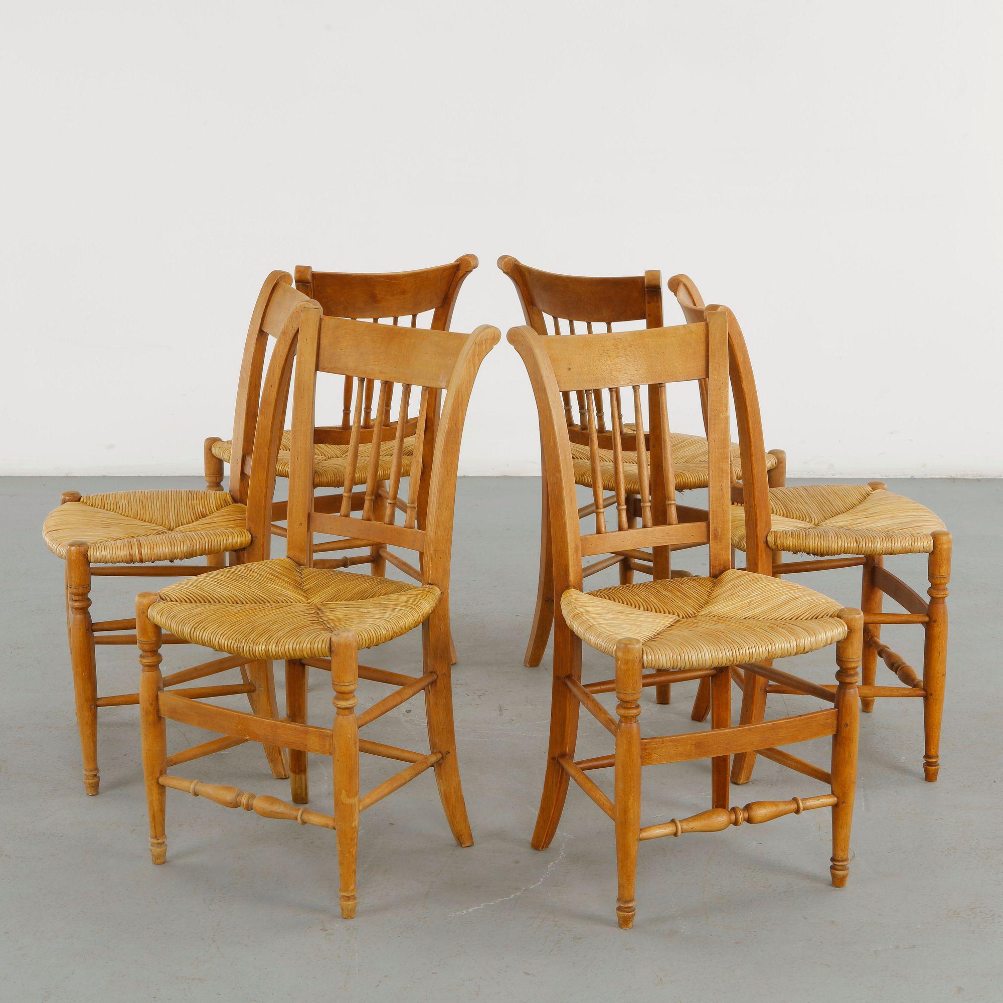 Set of Six Chairs in the Style of Charlotte Perriand, 1960s