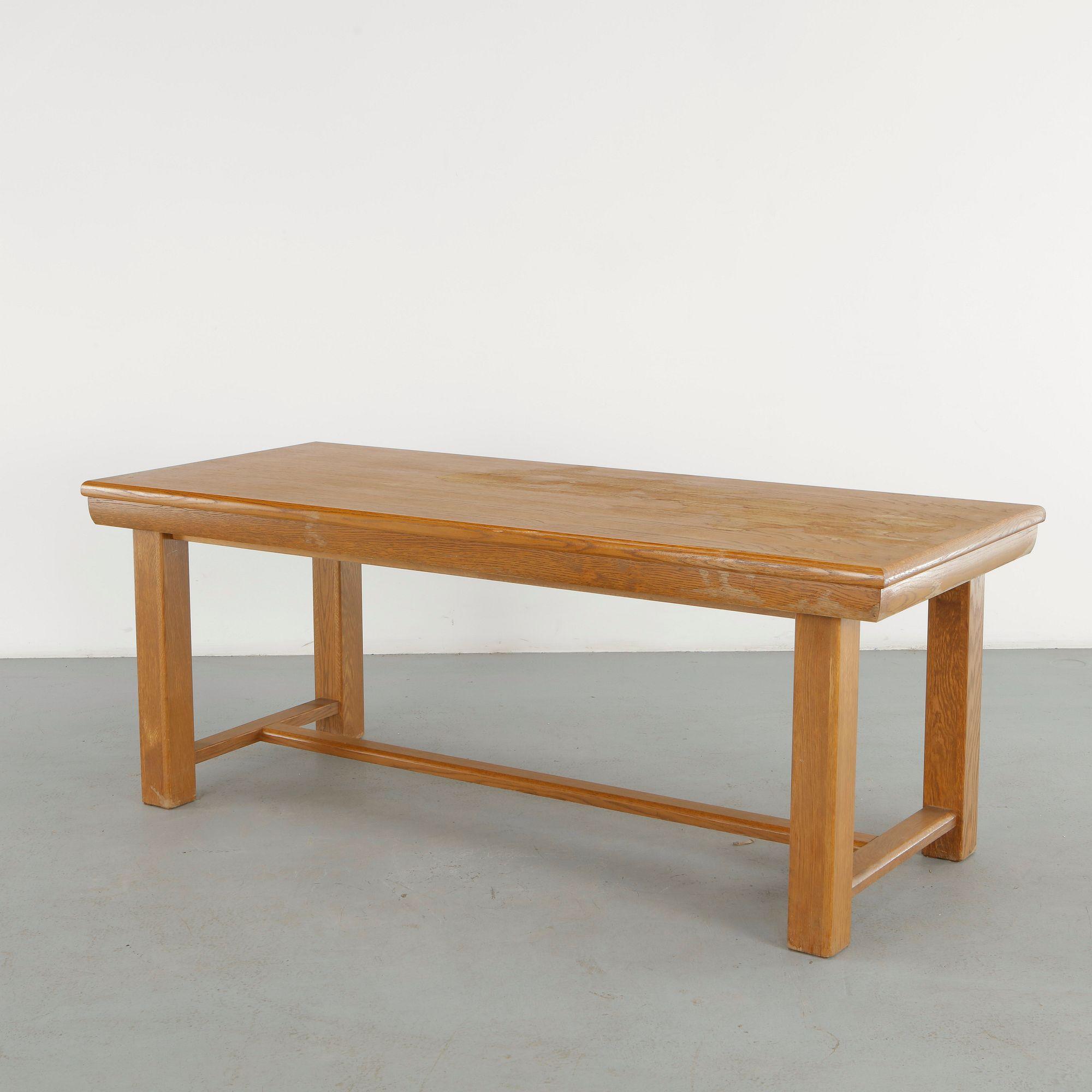 Brutalist Wood Dining Table, 1960s