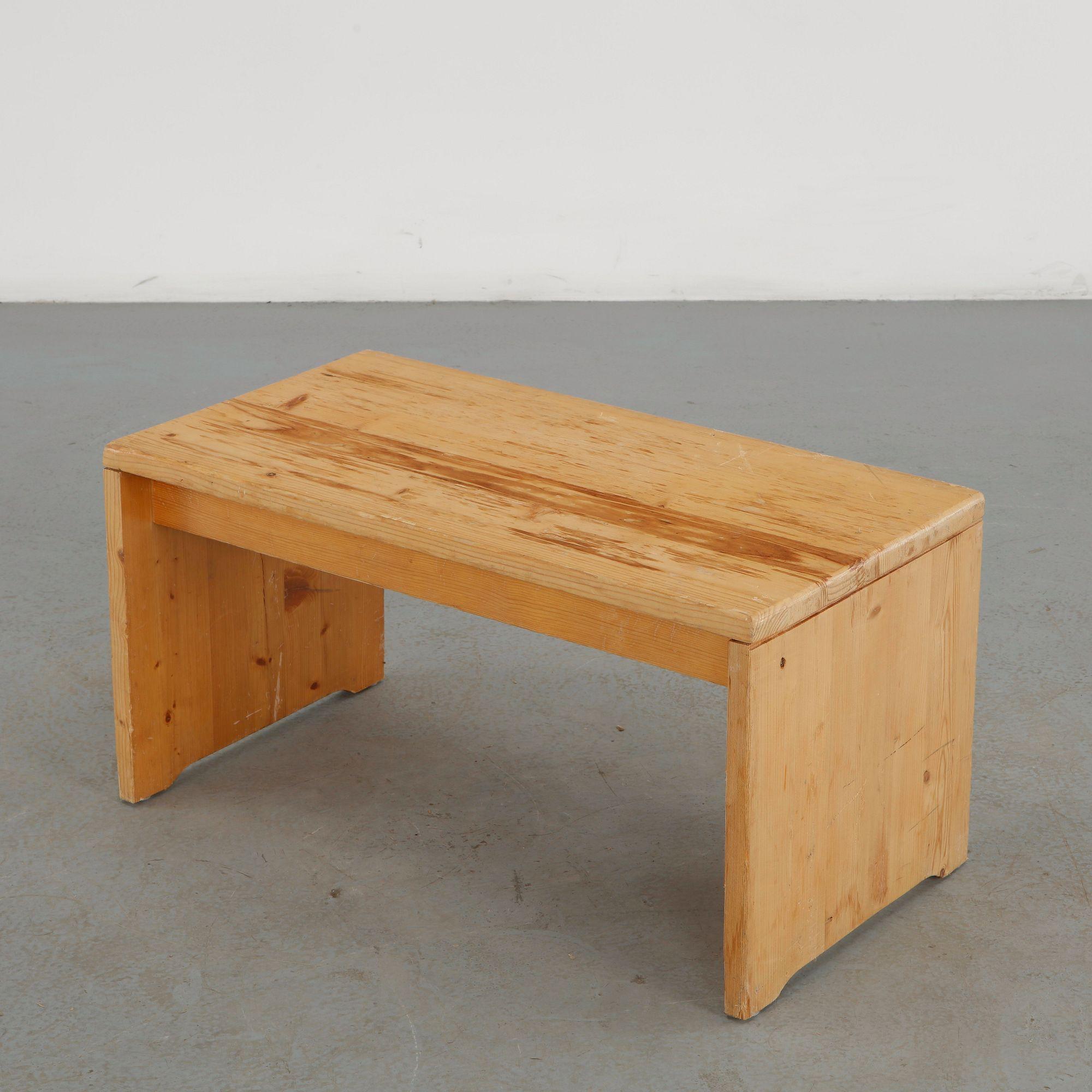 Charlotte Perriand for Les Arcs 1600, Large Pine Bench, 1960s