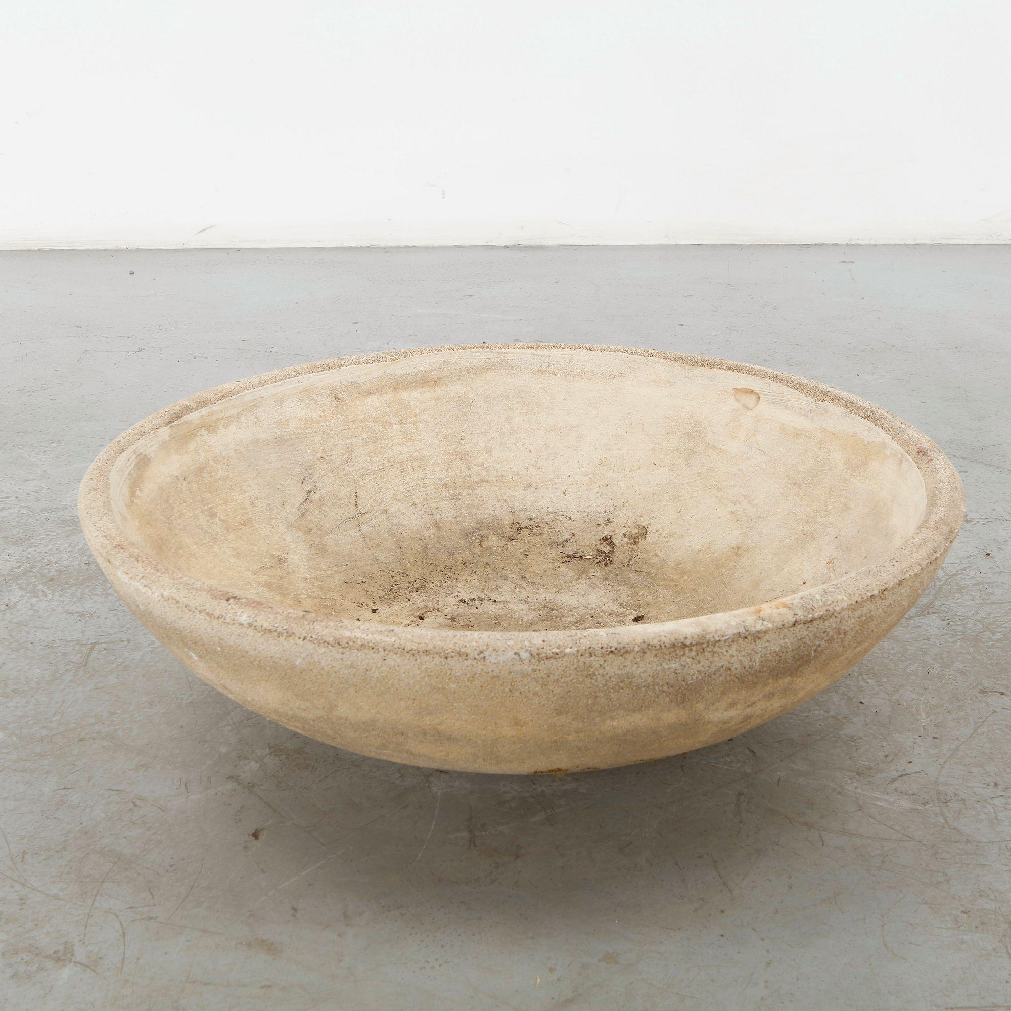 Round Cast Stone Planter, 1960s