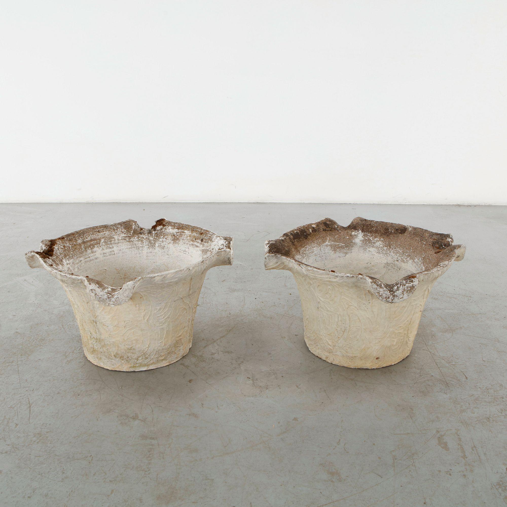 Grandon Fres, Pair of Sculptural Planters, 1960s