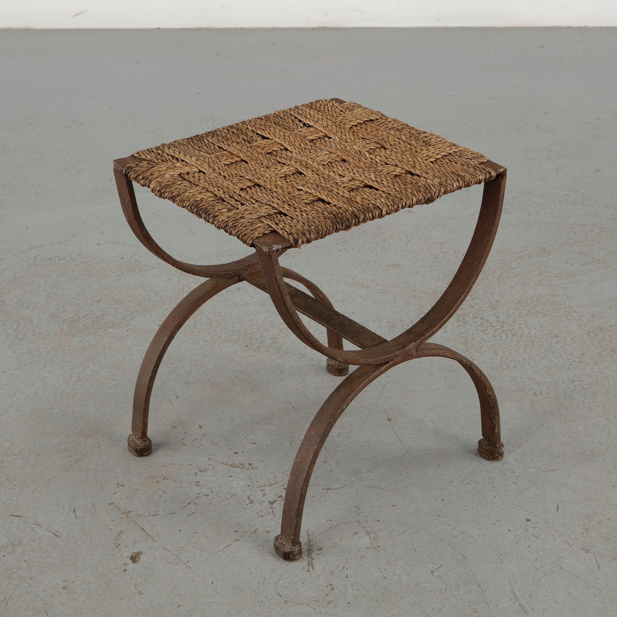 Woven Rope and Iron Stool, 1960s