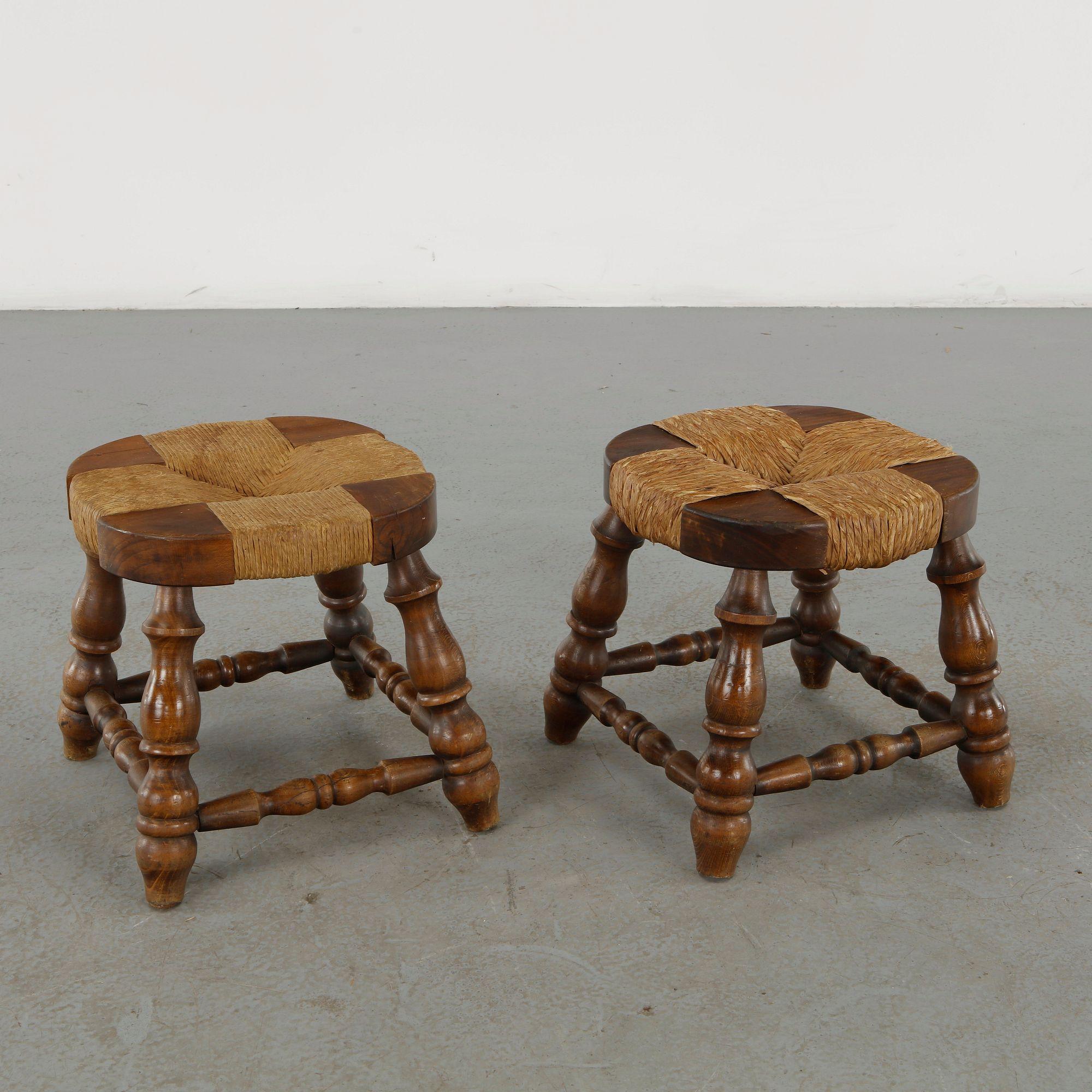 Pair of Rope Stools, 1960s