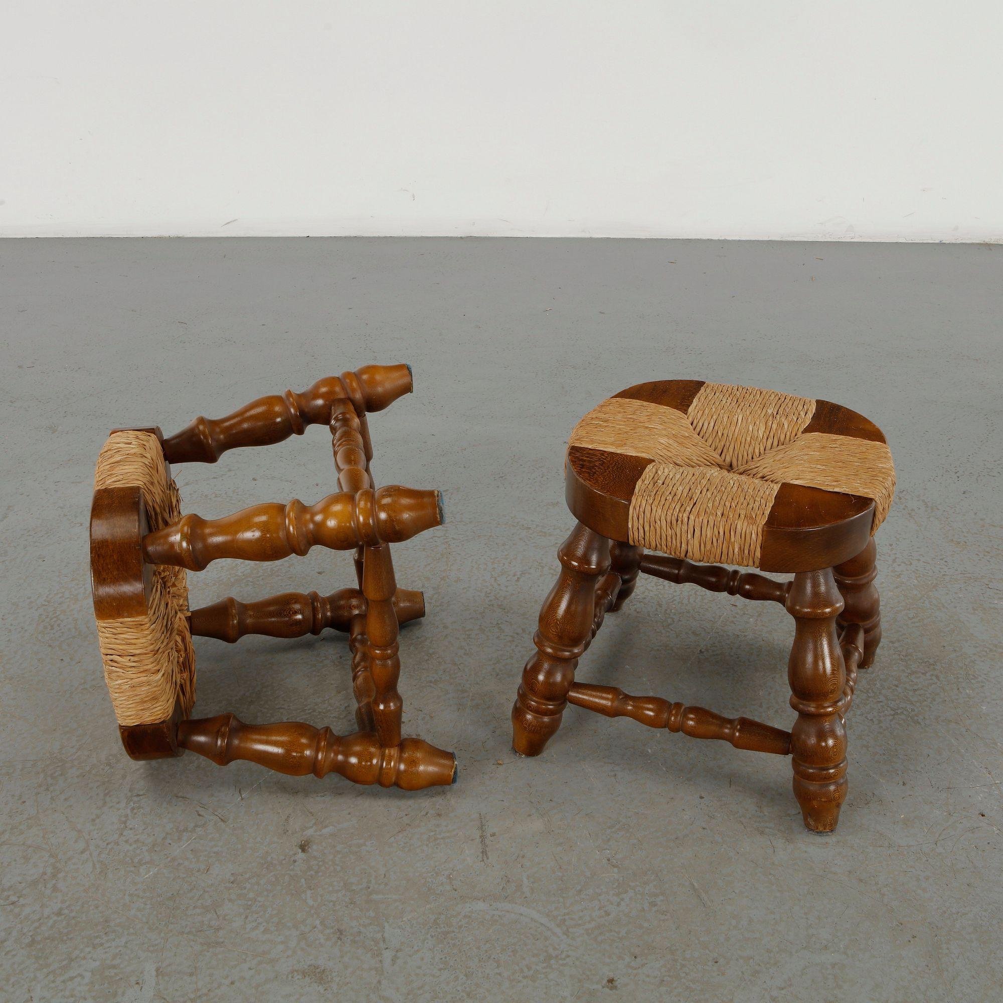Pair of Rope Stools, 1960s