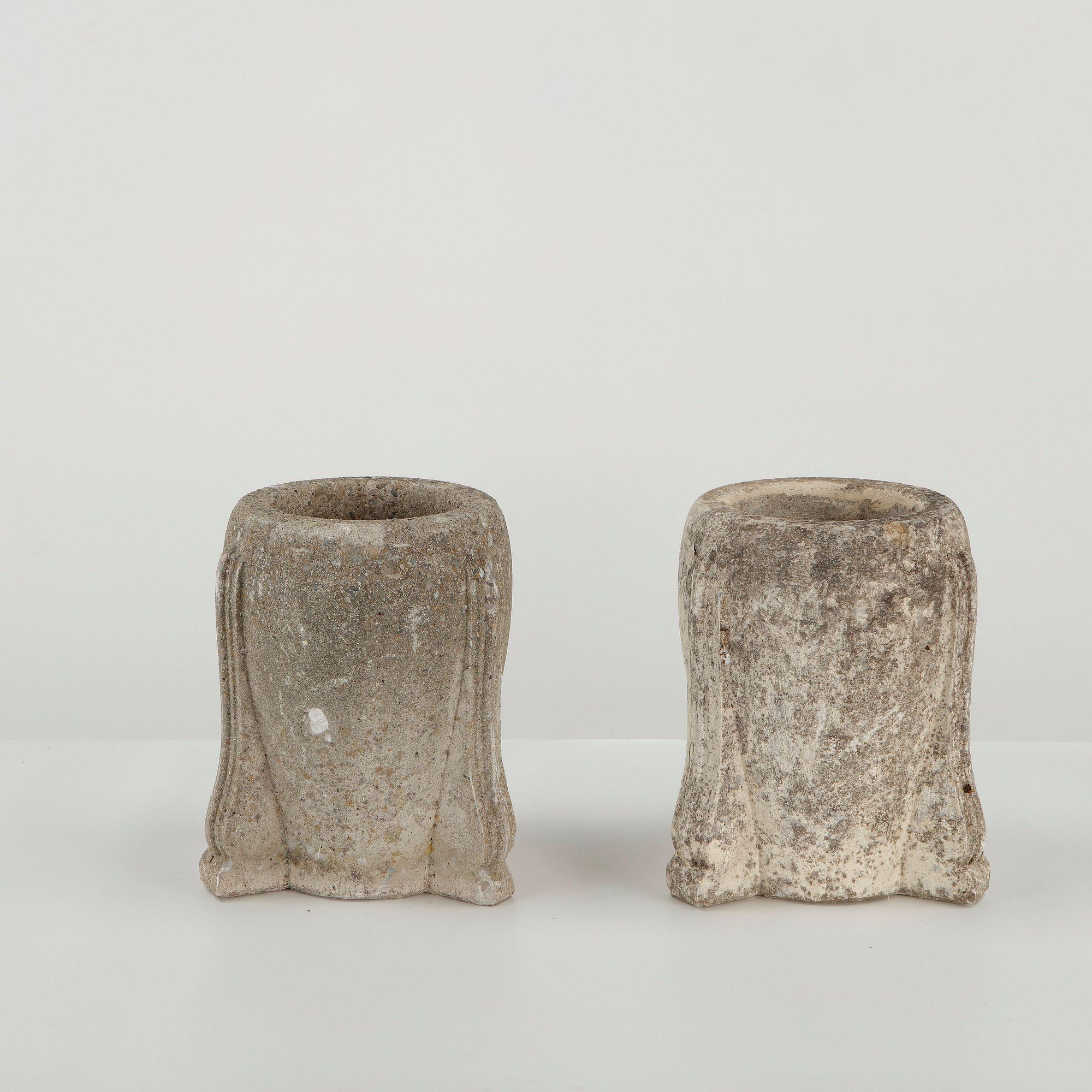 Pair of Tripod Stone Planters, 1950s