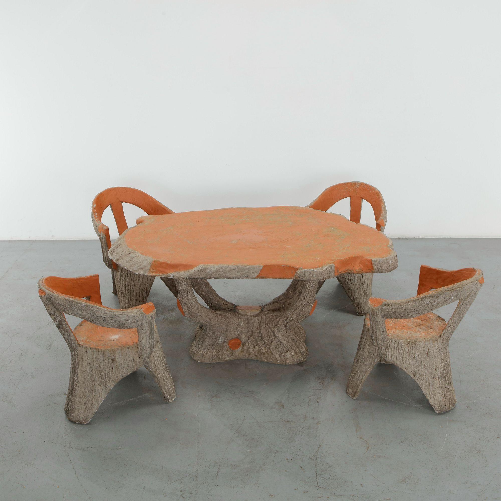 Faux Bois Outdoor Dining Set, 1960s