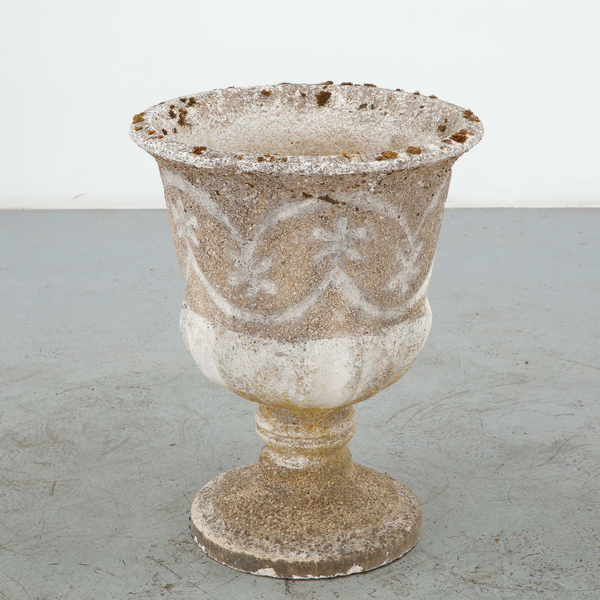 Decorative Concrete Urn Planter, 1960s