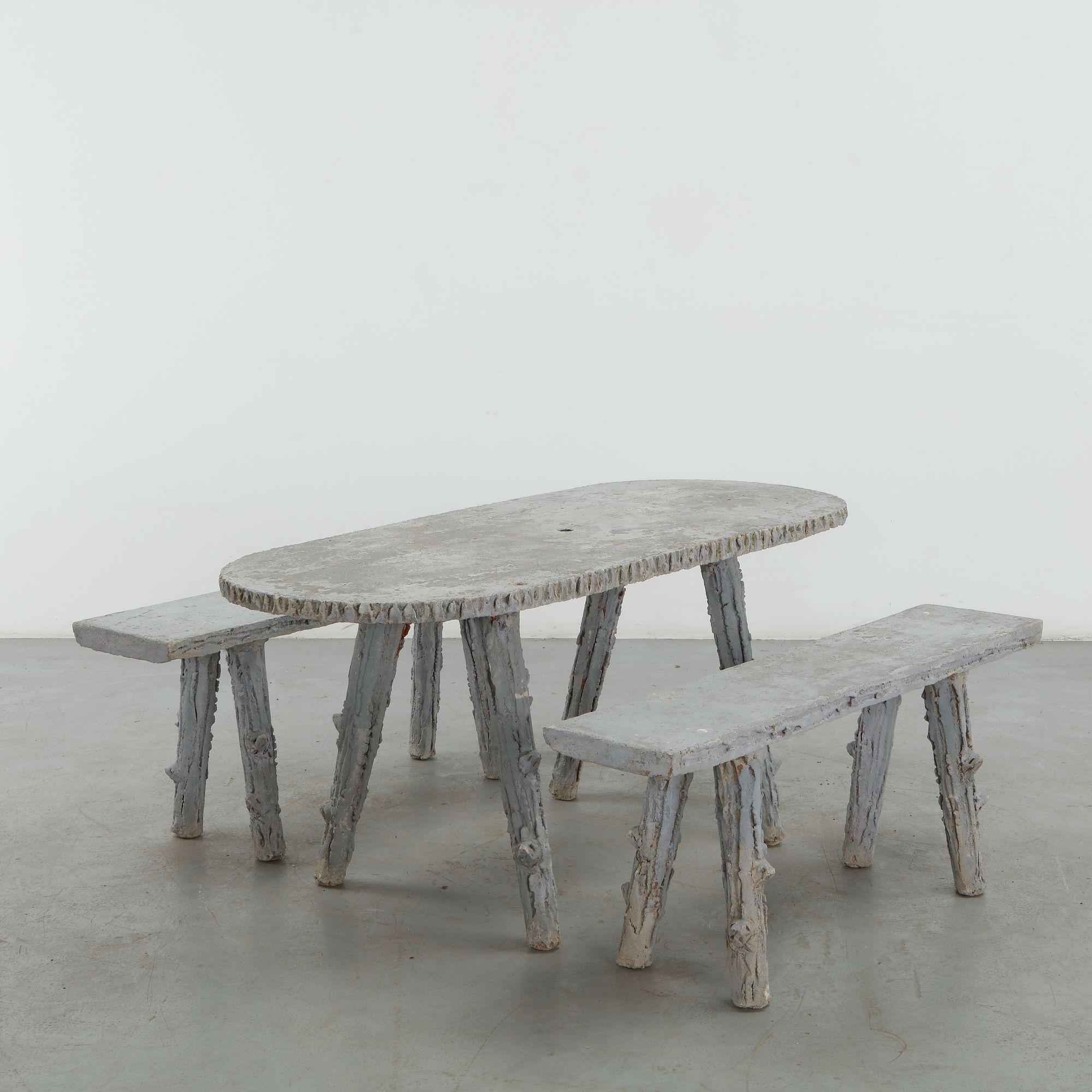 Faux Bois Outdoor Dining Set, 1960s