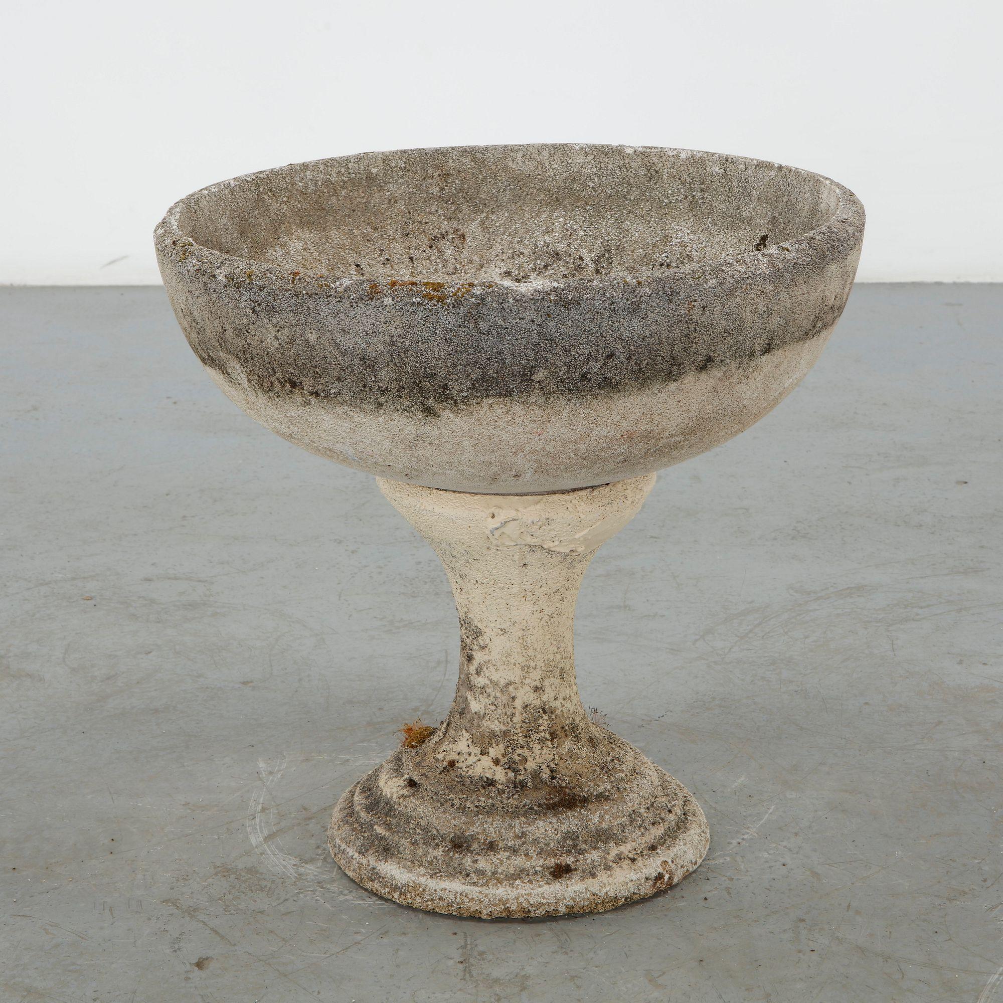 Cast Stone Planter on Stand, 1960s
