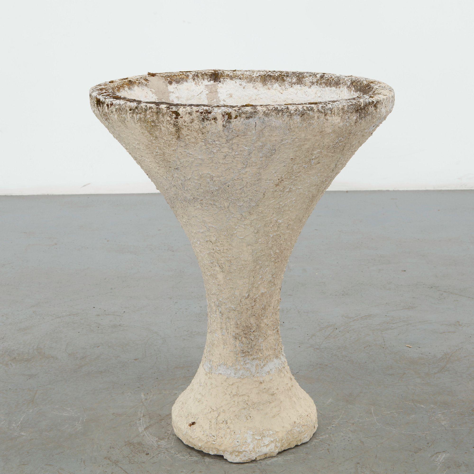Tall Conical Cast Concrete Planter, 1960s
