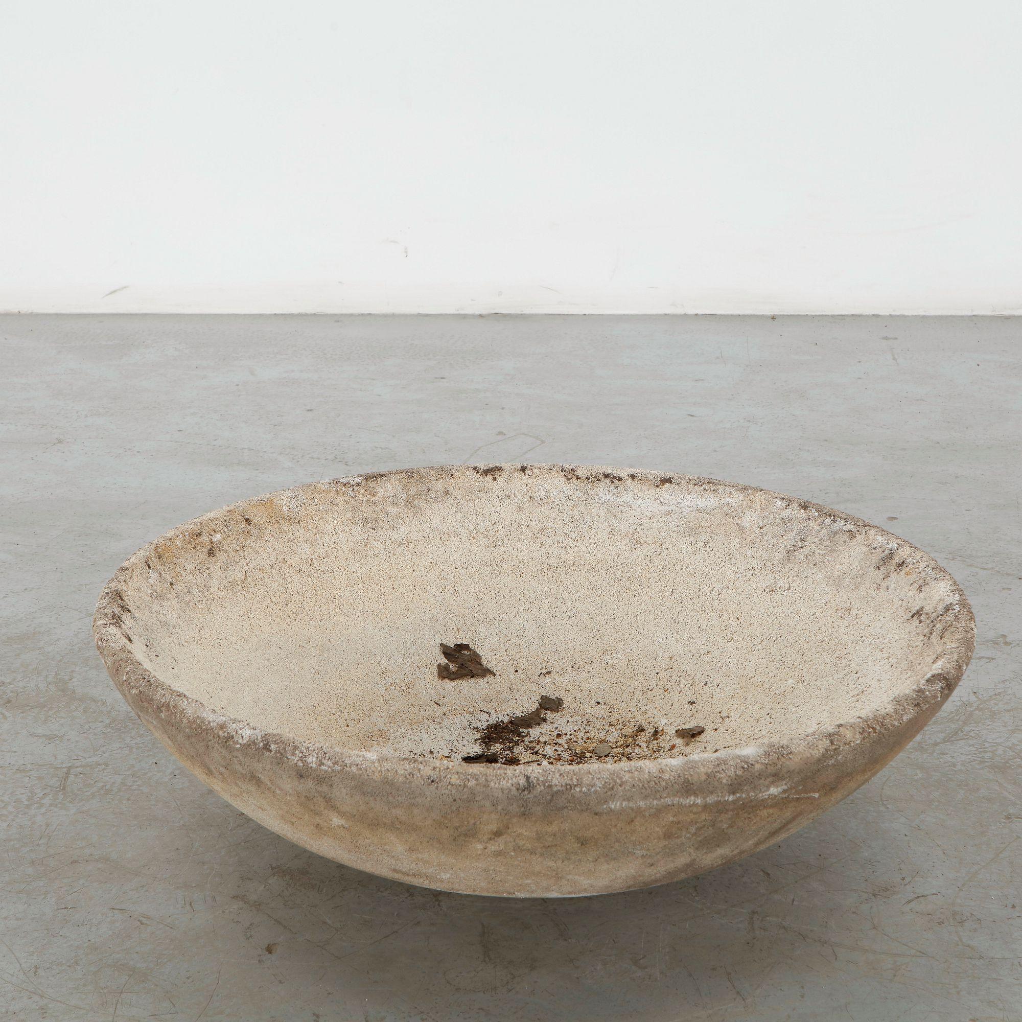 Large Cast Stone Bowl Planter, 1960s