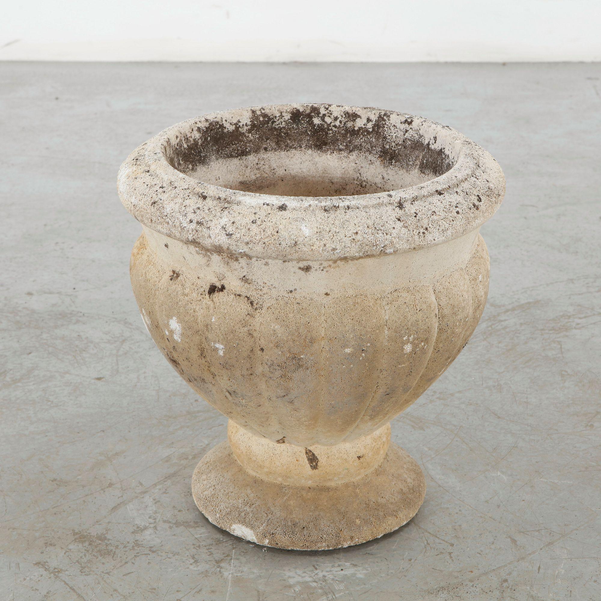 Cast Stone Urn Planter, 1960s