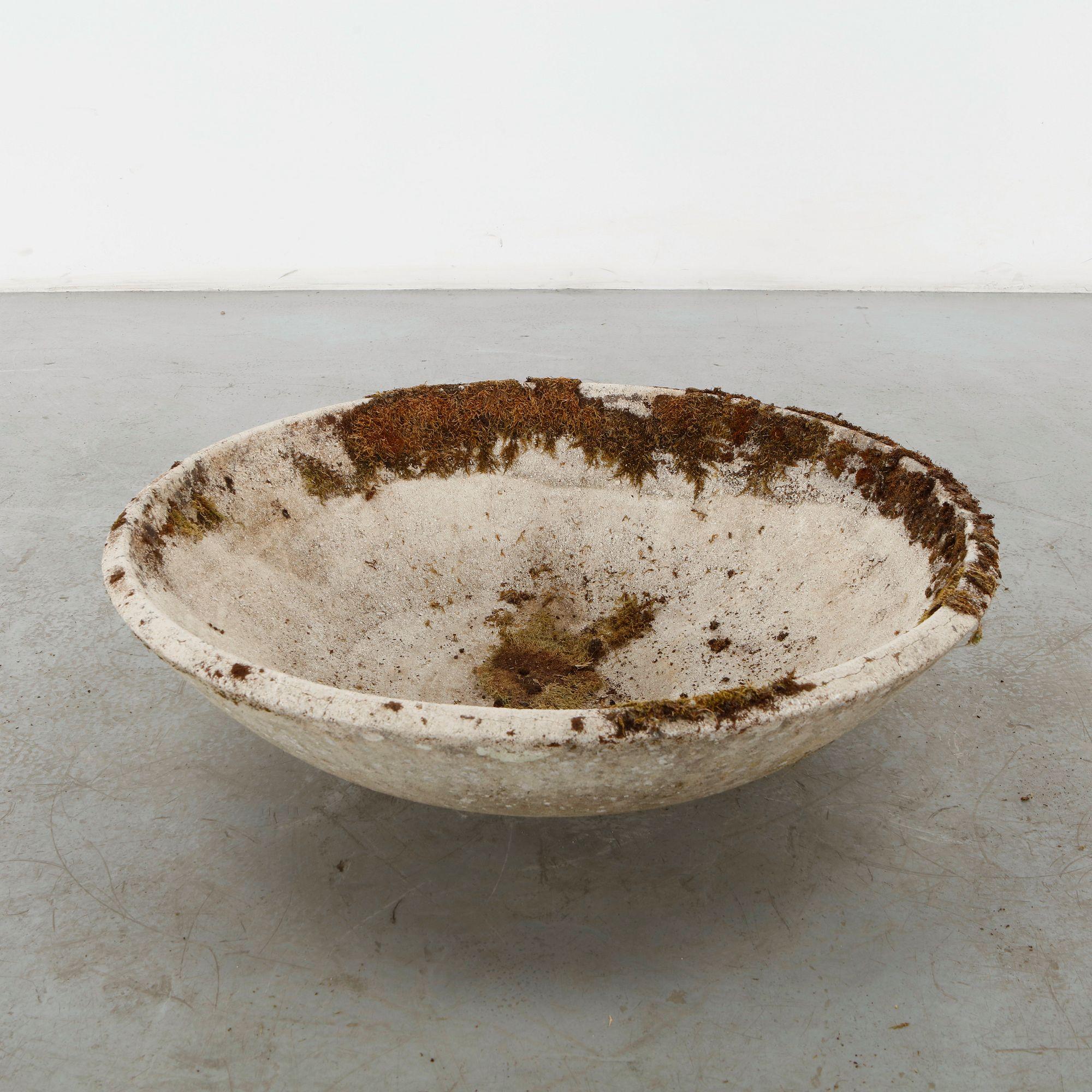 Large Cast Stone Bowl Planter, 1960s