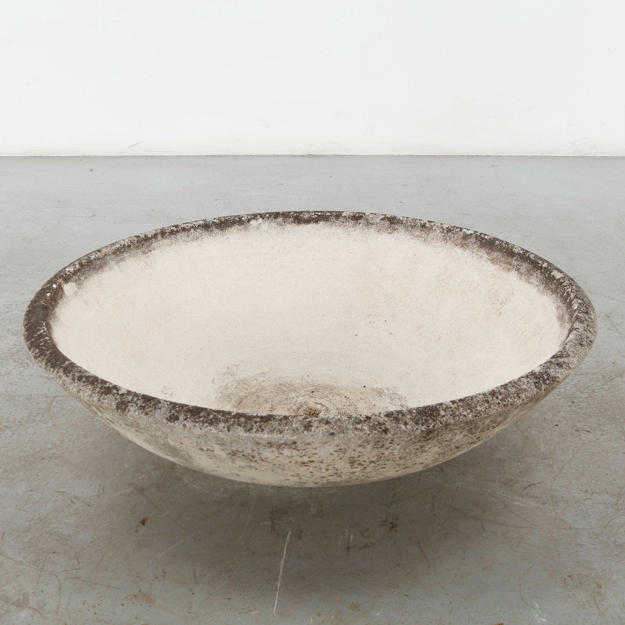 Large Cast Stone Bowl Planter, 1960s