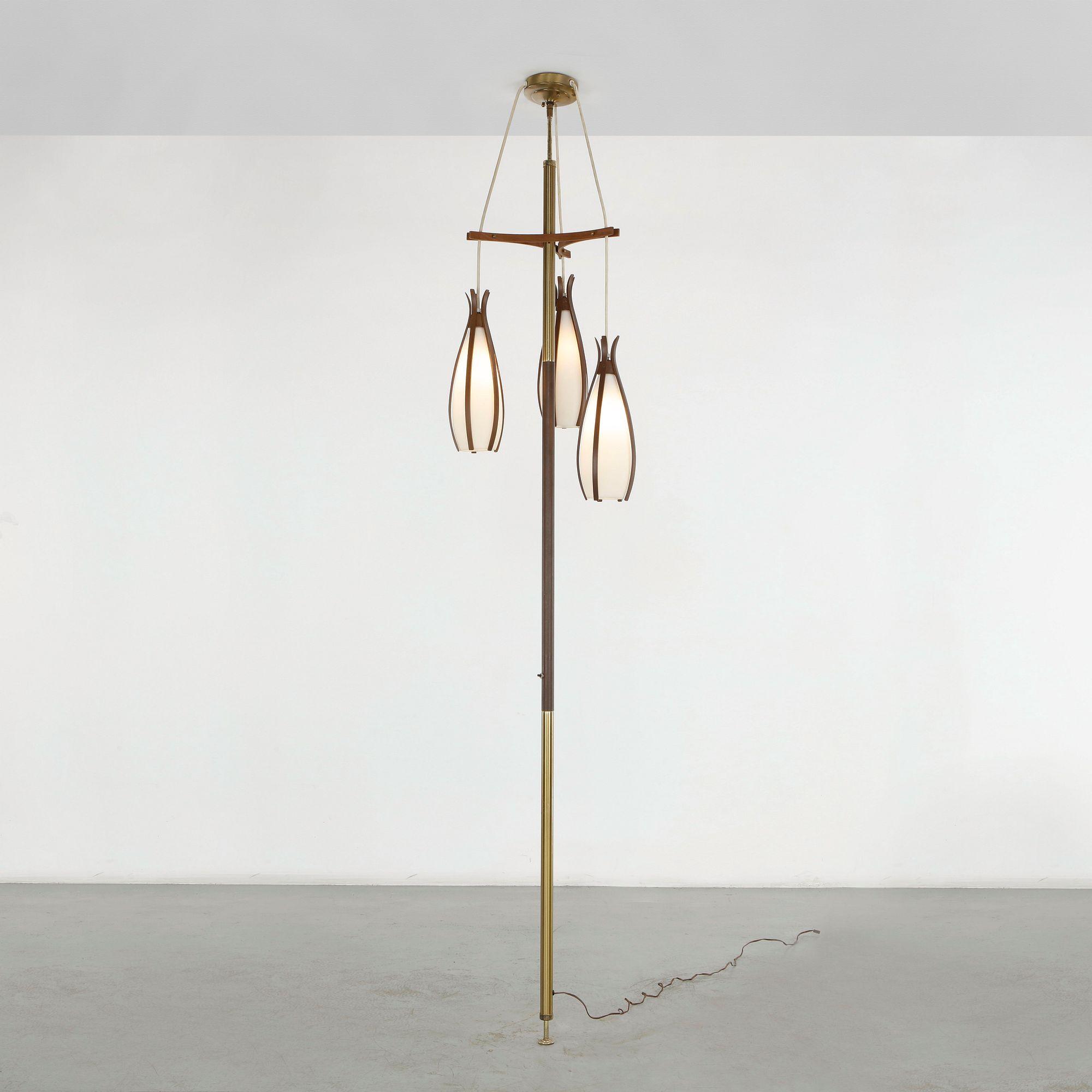 Three Light Tension Floor Lamp, 1960s