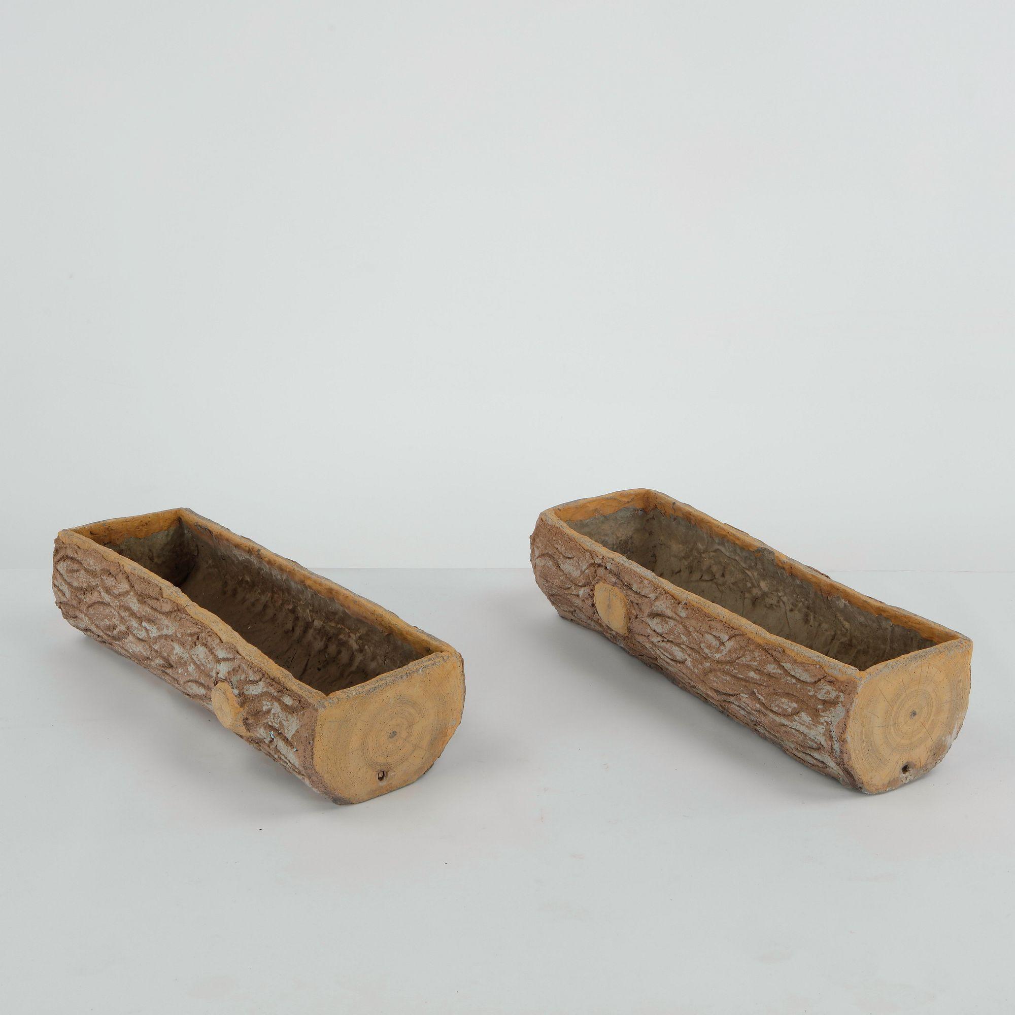 Pair of Faux Bois Planters, 1960s