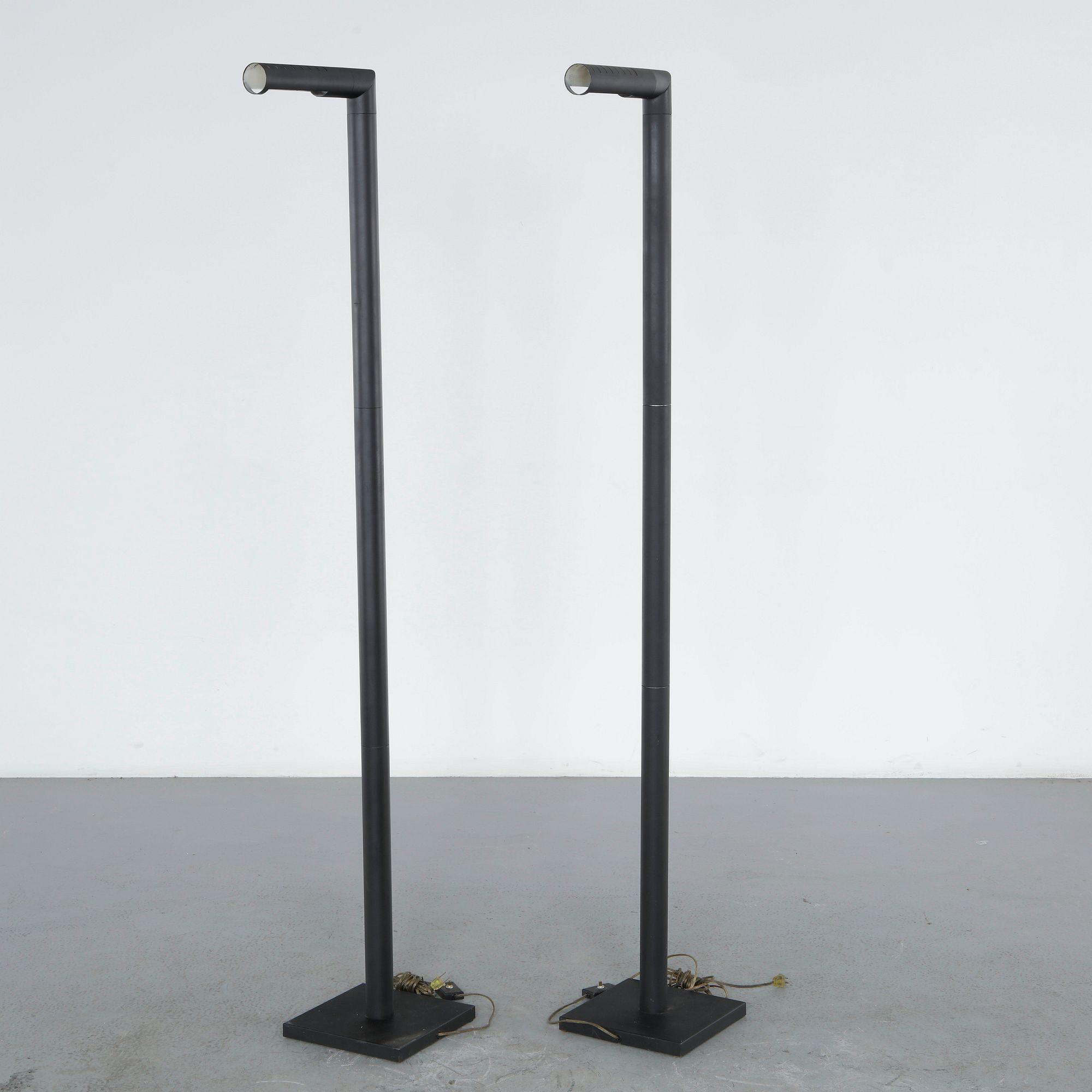 Pair of Mid-Century Metal Tube Floor Lamps, 1970s