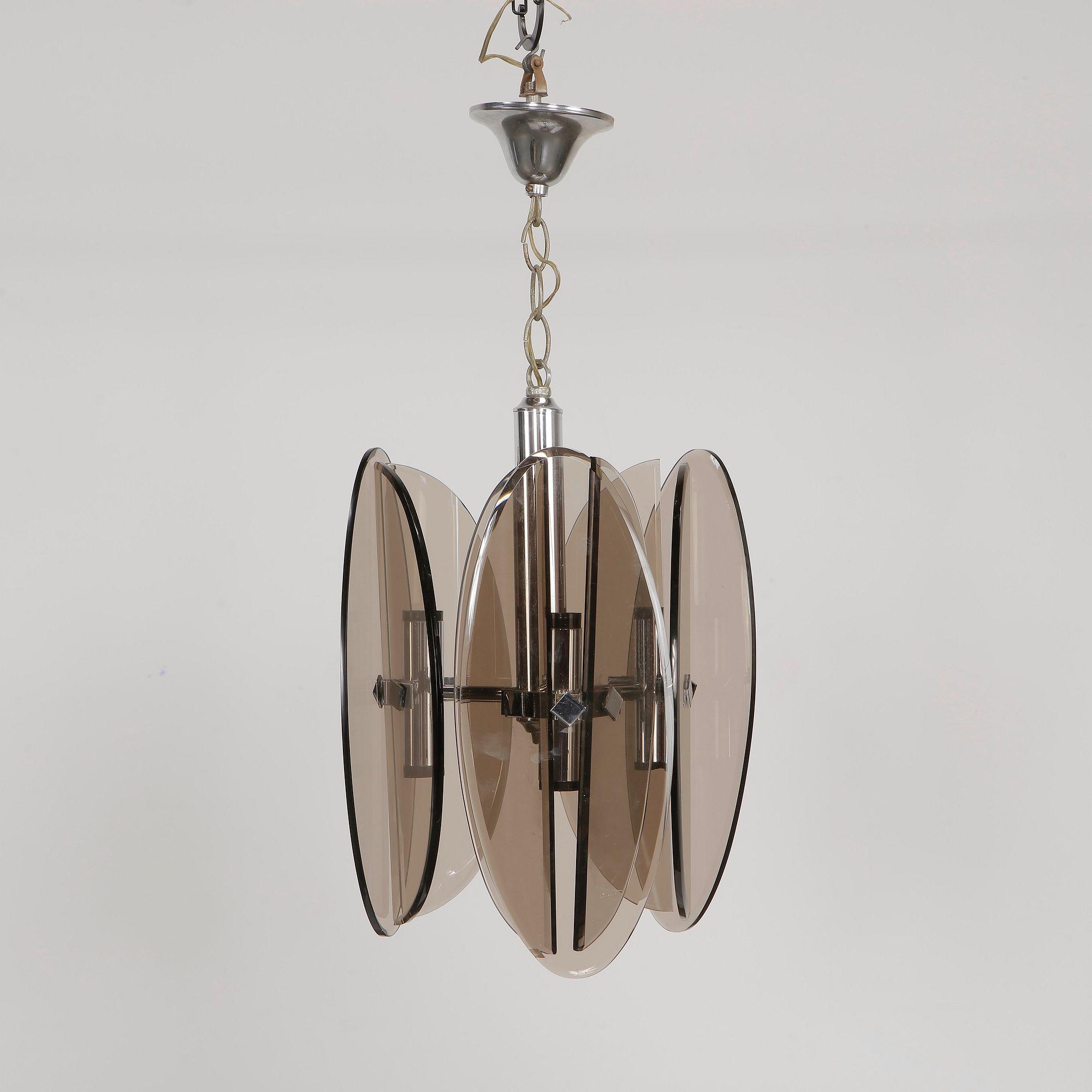 Glass Chandelier, Italy, 1970s