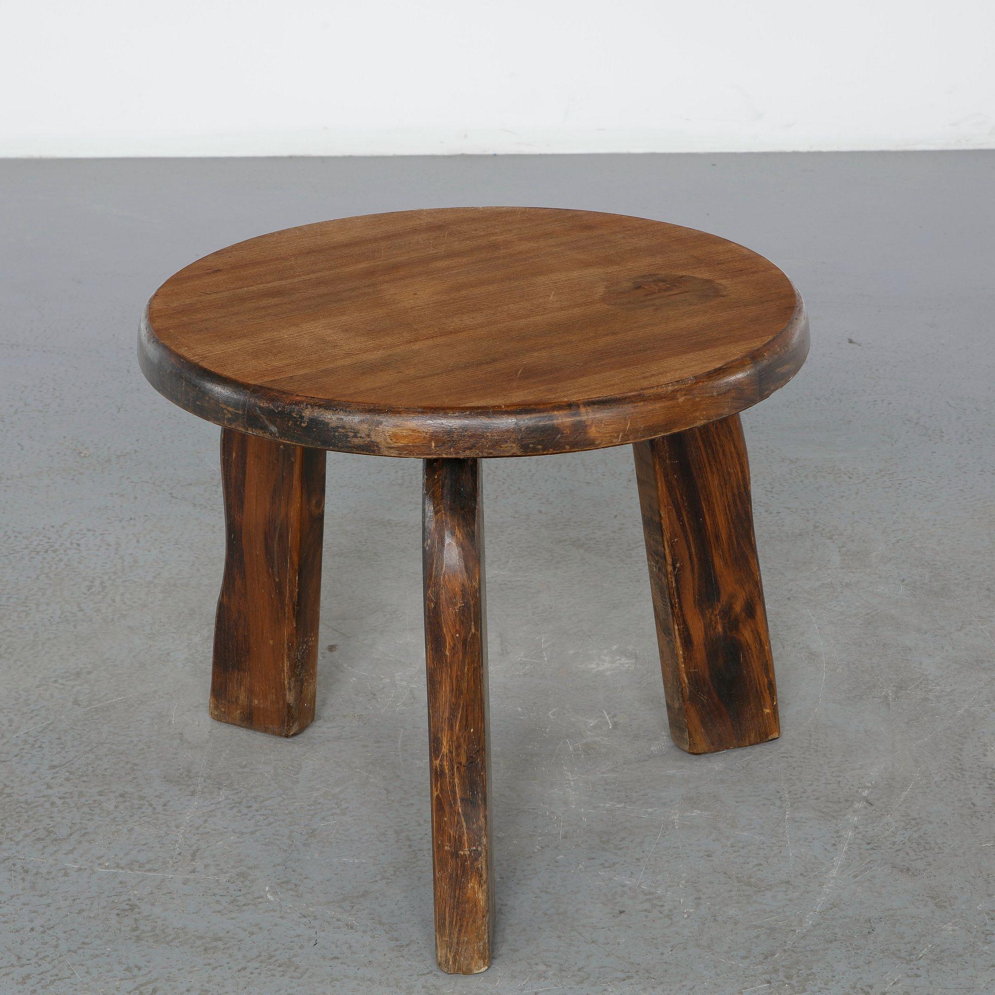 Rustic Three-Legged Side Table, France, 1960s