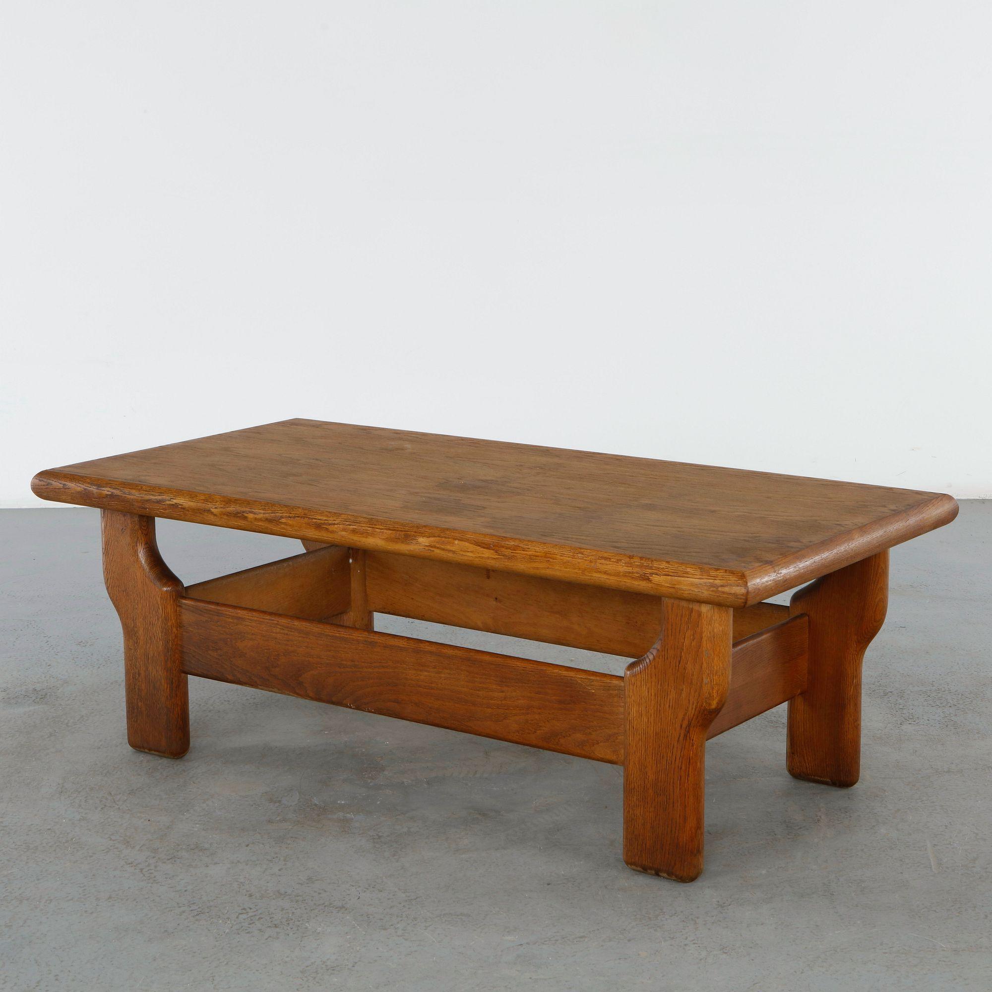 Maison Regain, Wood Coffee Table, 1960s