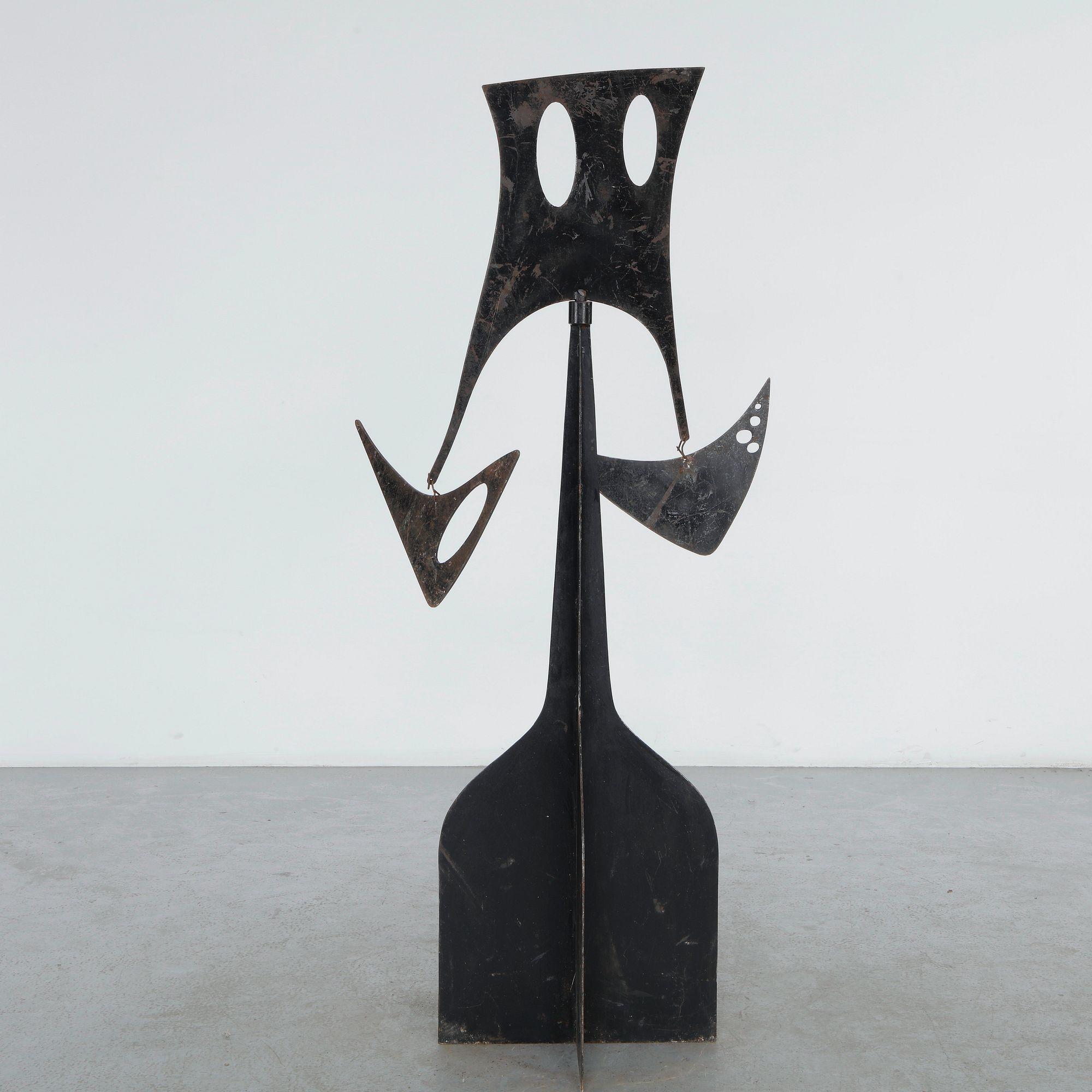 Contemporary French Metal Sculpture, Artisan-Crafted, 1980s