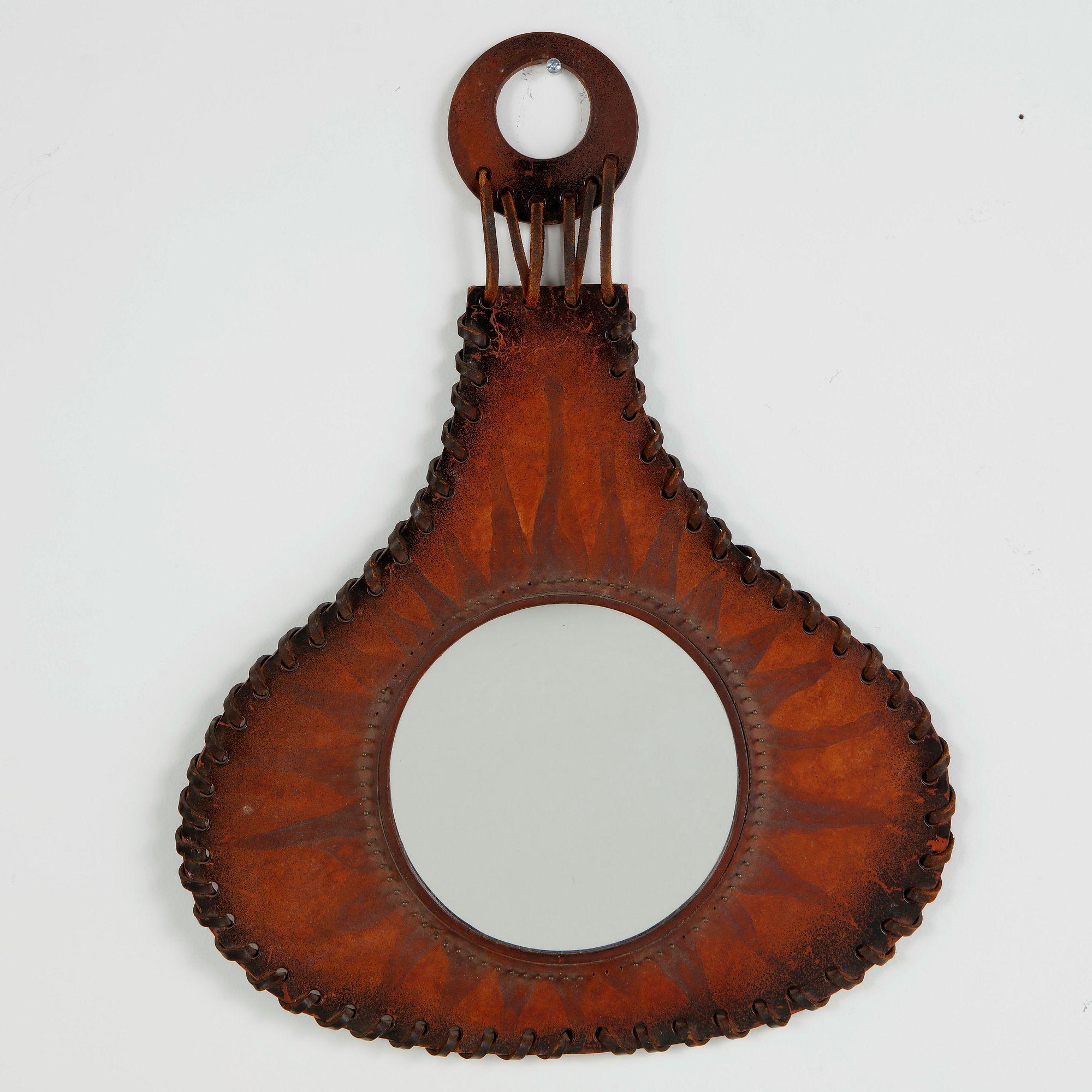 Farkas Klara, Leather Mirror, 1970s
