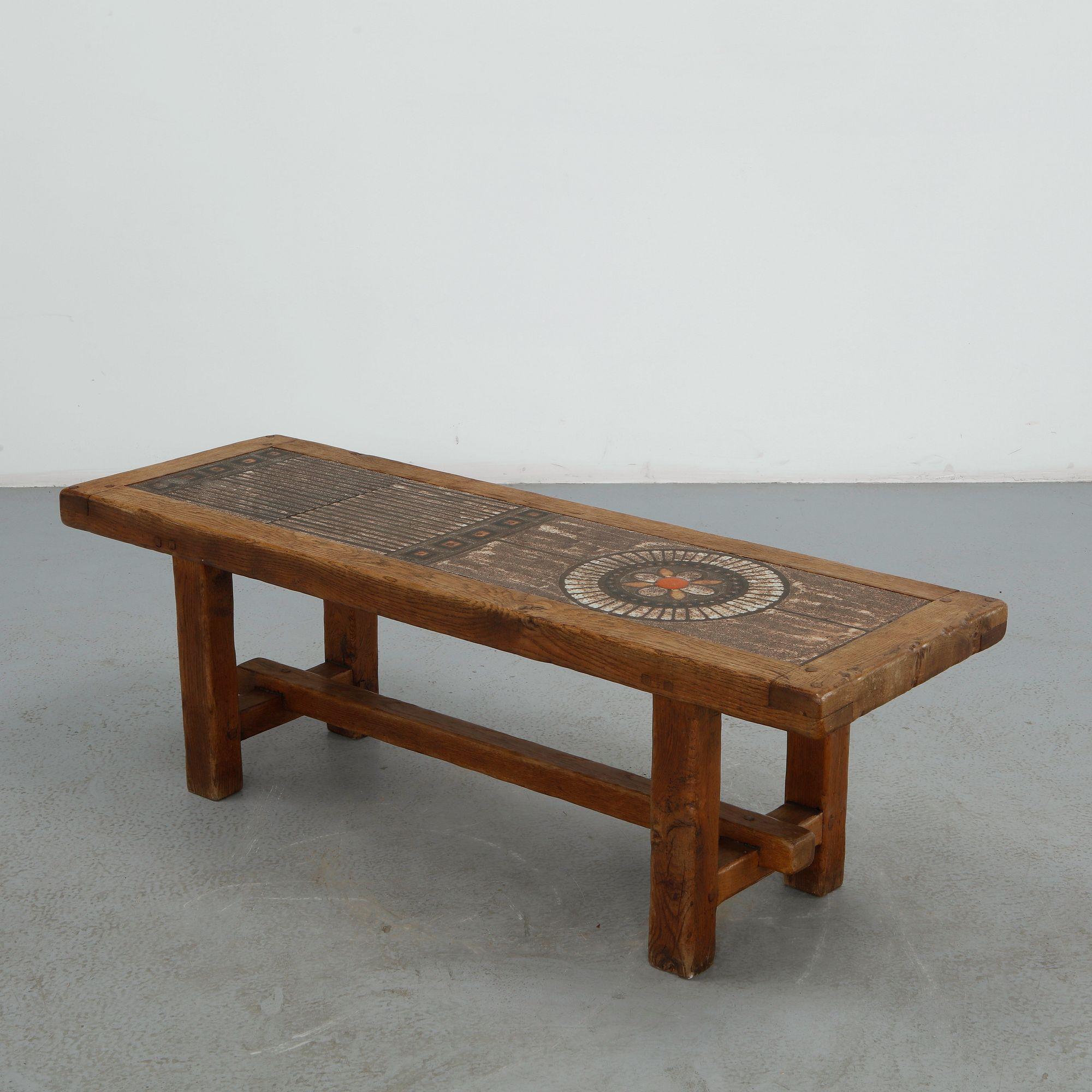 Brutalist Ceramic Coffee Table in the style of Roger Capron, 1960s