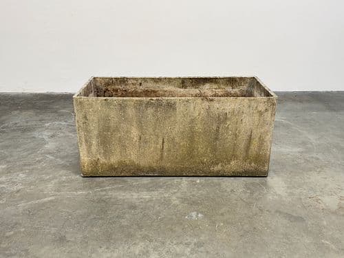 Tall Rectangular Concrete Planter by Willy Guhl