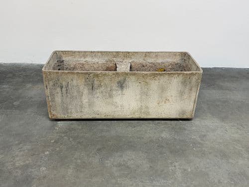 Tall Rectangular Concrete Planter by Willy Guhl
