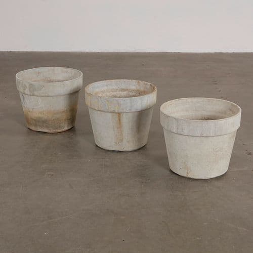 Set of Three Small Stackable Flower Pots by Willy Guhl, 1960s
