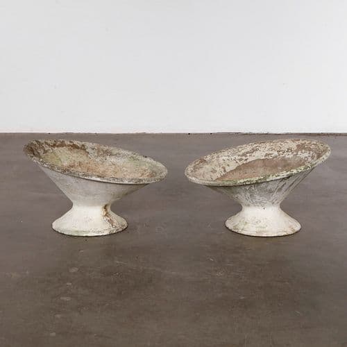 Pair of Short Willy Guhl Off Kilter Planters, 1960s