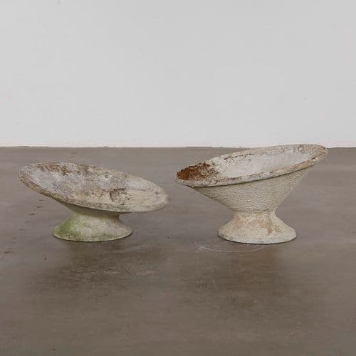 Pair of Willy Guhl Short and Extra Short Off Kilter Planters, 1960s