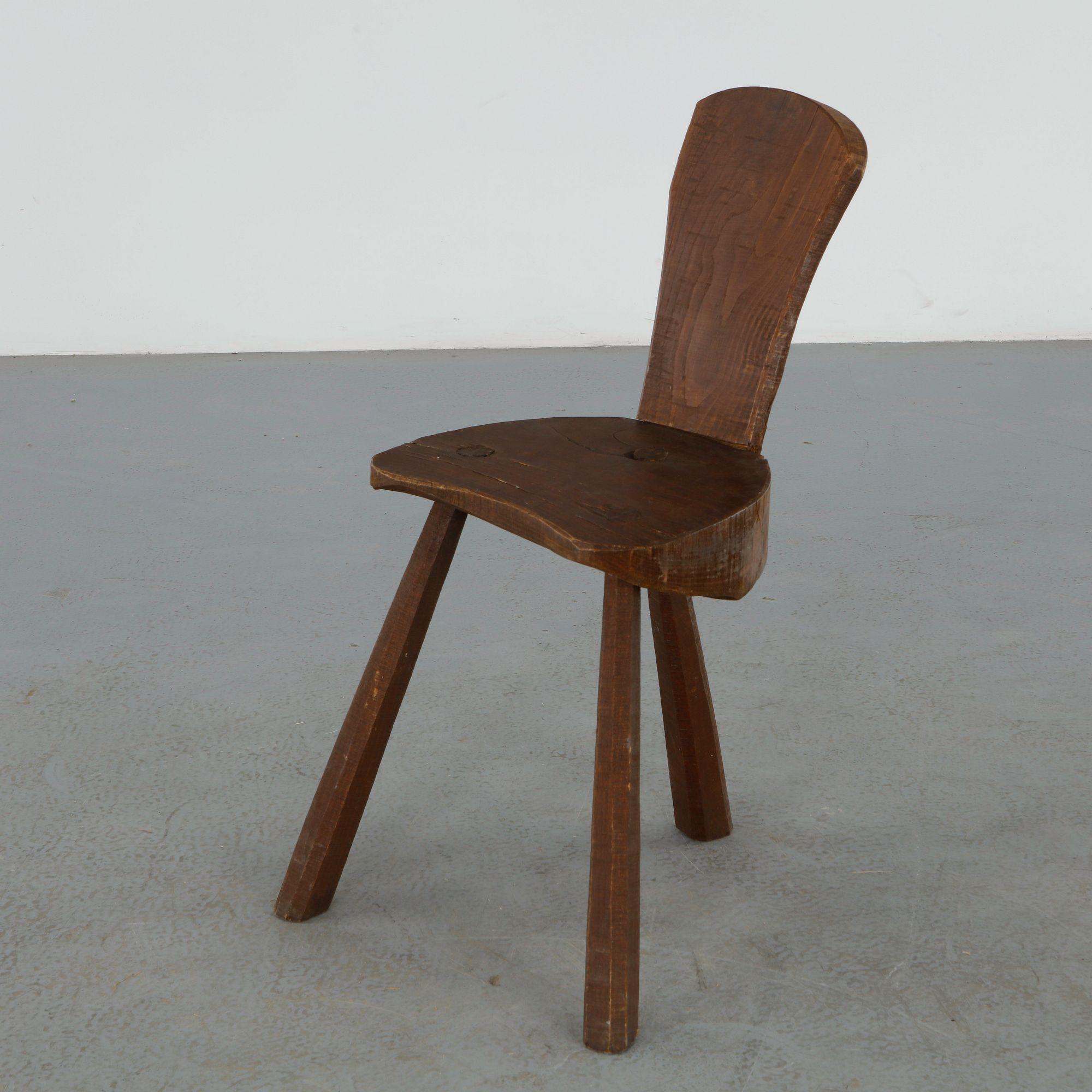 Brutalist Tripod Chair, 1950s