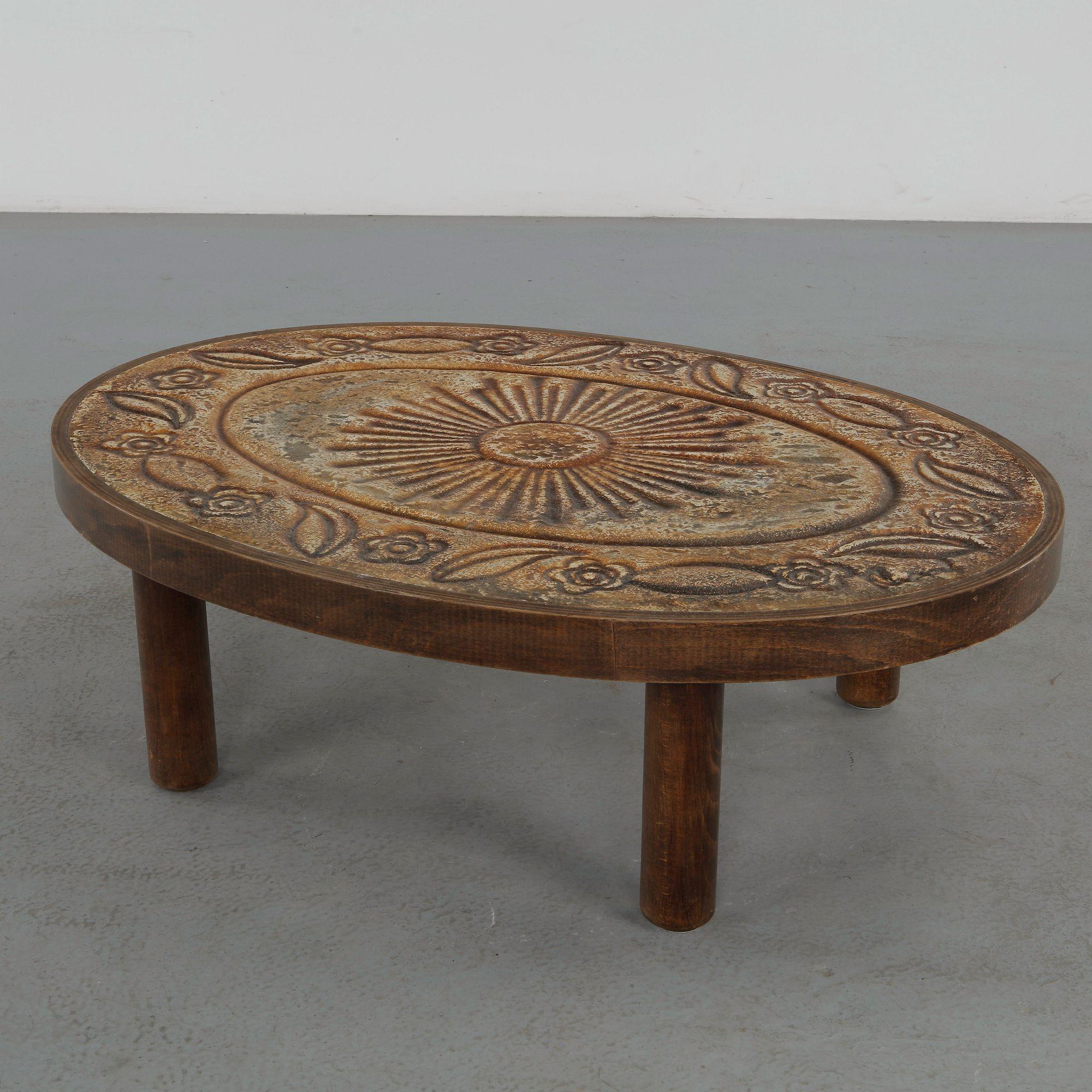 Francois Chaty, Ceramic Coffee Table, 1960s