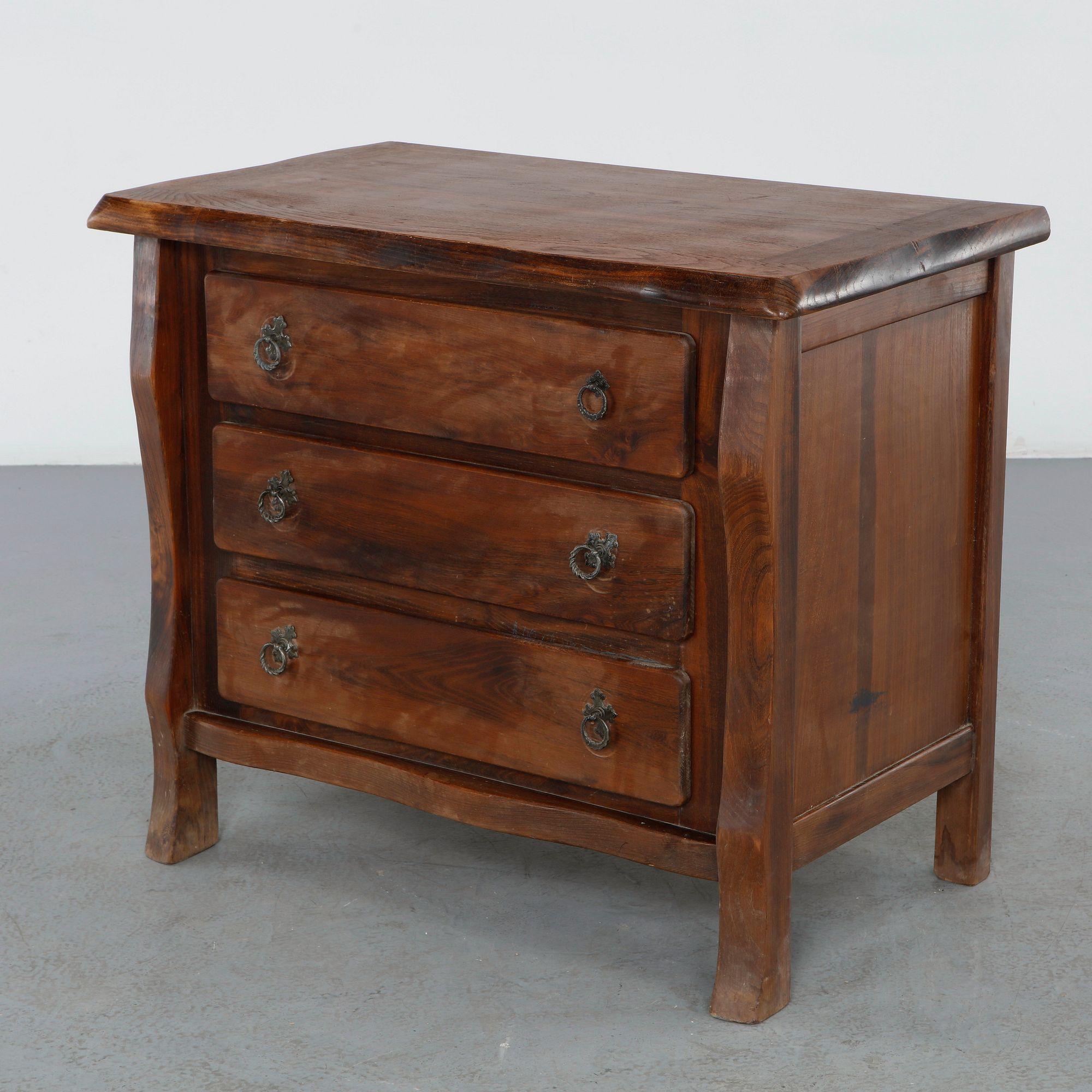 Olavi Hanninen, Brutalist Three-Drawer Chest, Finland, 1950s