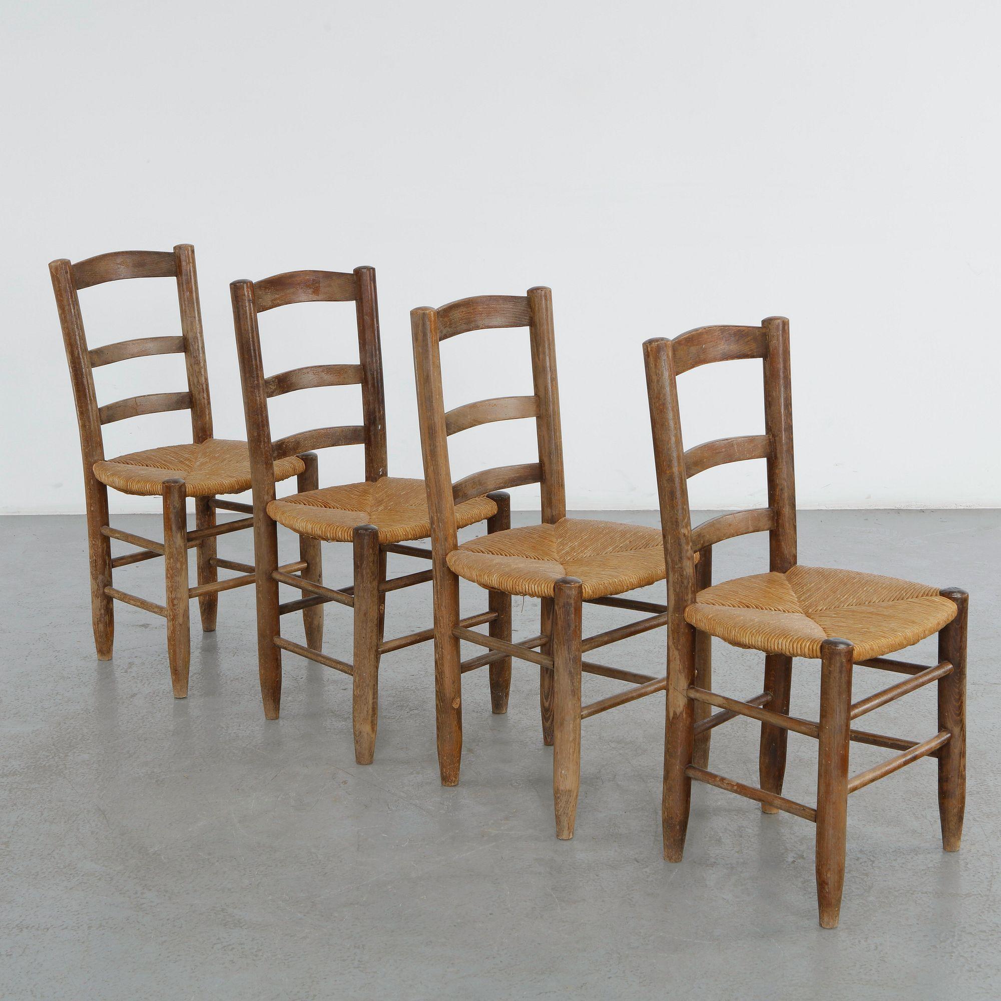 Set of Four Chairs in the style of Charlotte Perriand, 1960s