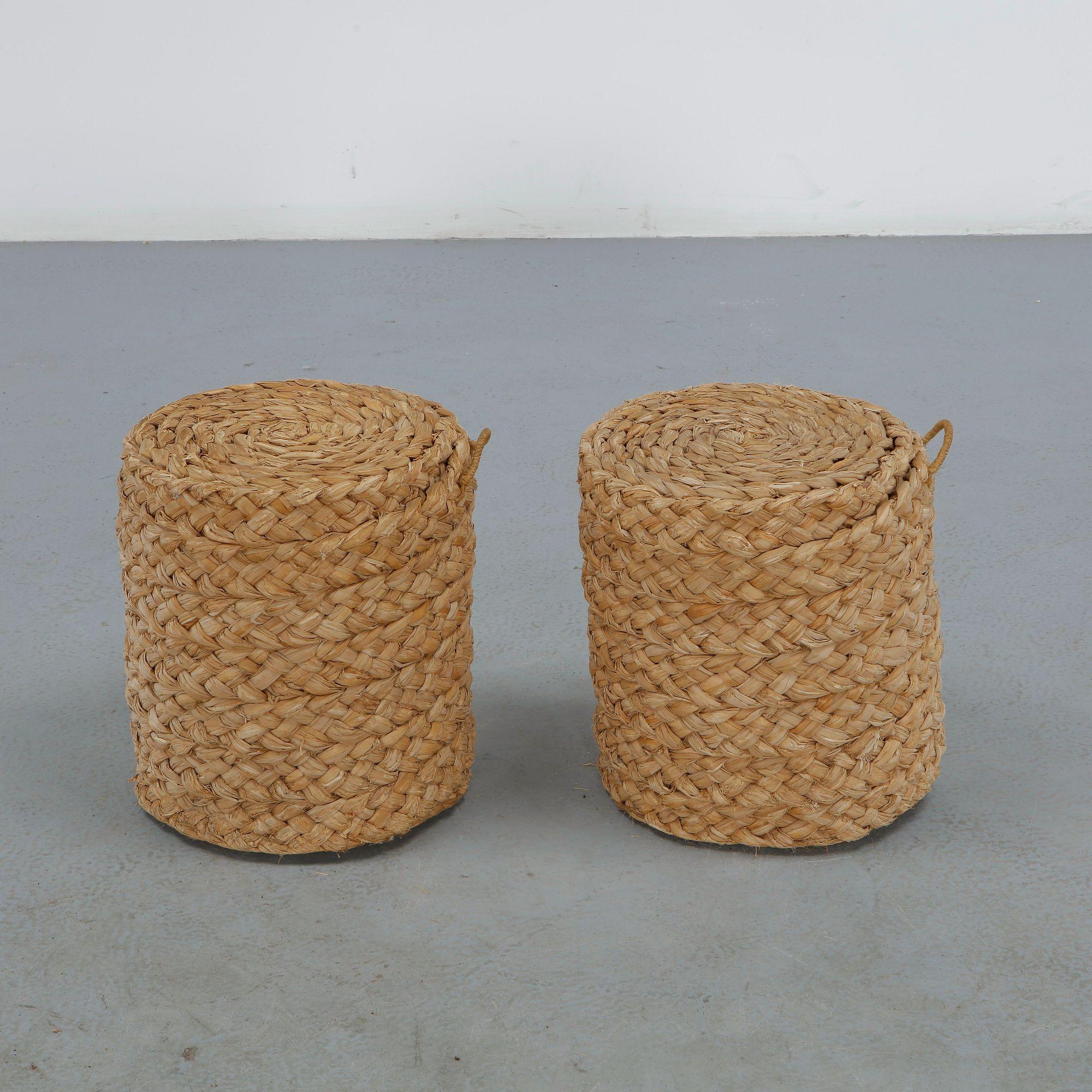 Pair of Rope Stools in the Style of Audoux Minet, 1960s