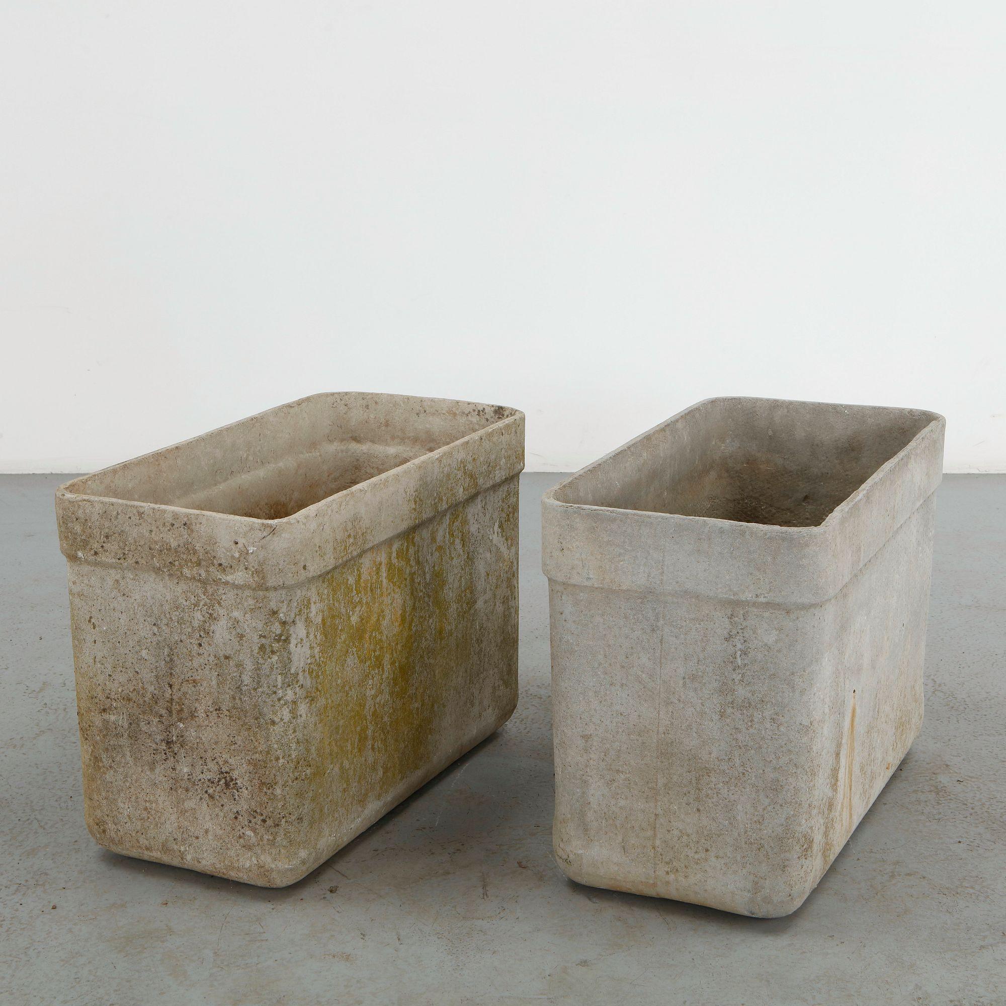 Willy Guhl, Pair of Tall Rectangular Planters, 1960s