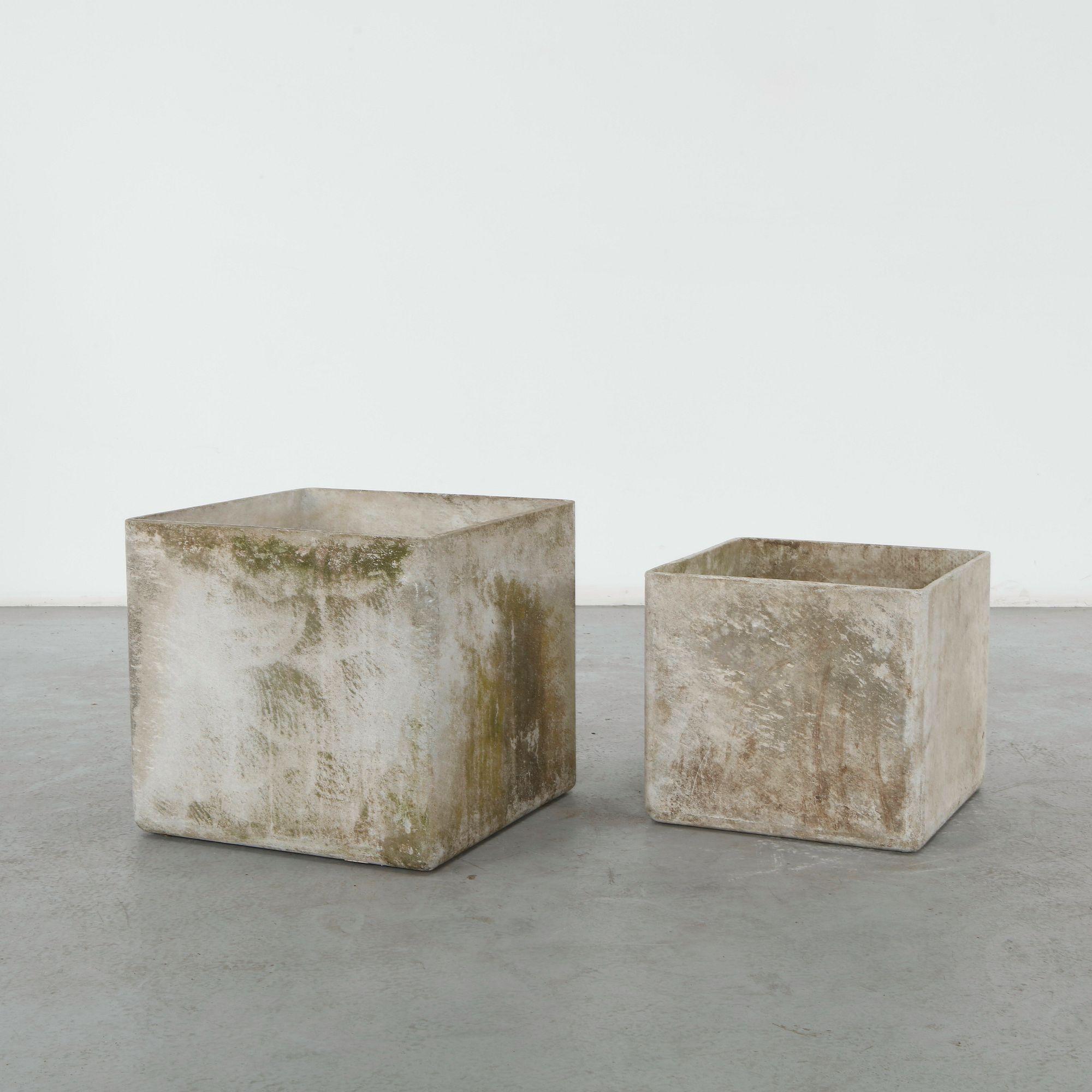 Willy Guhl, Pair of Square Planters, 1960s