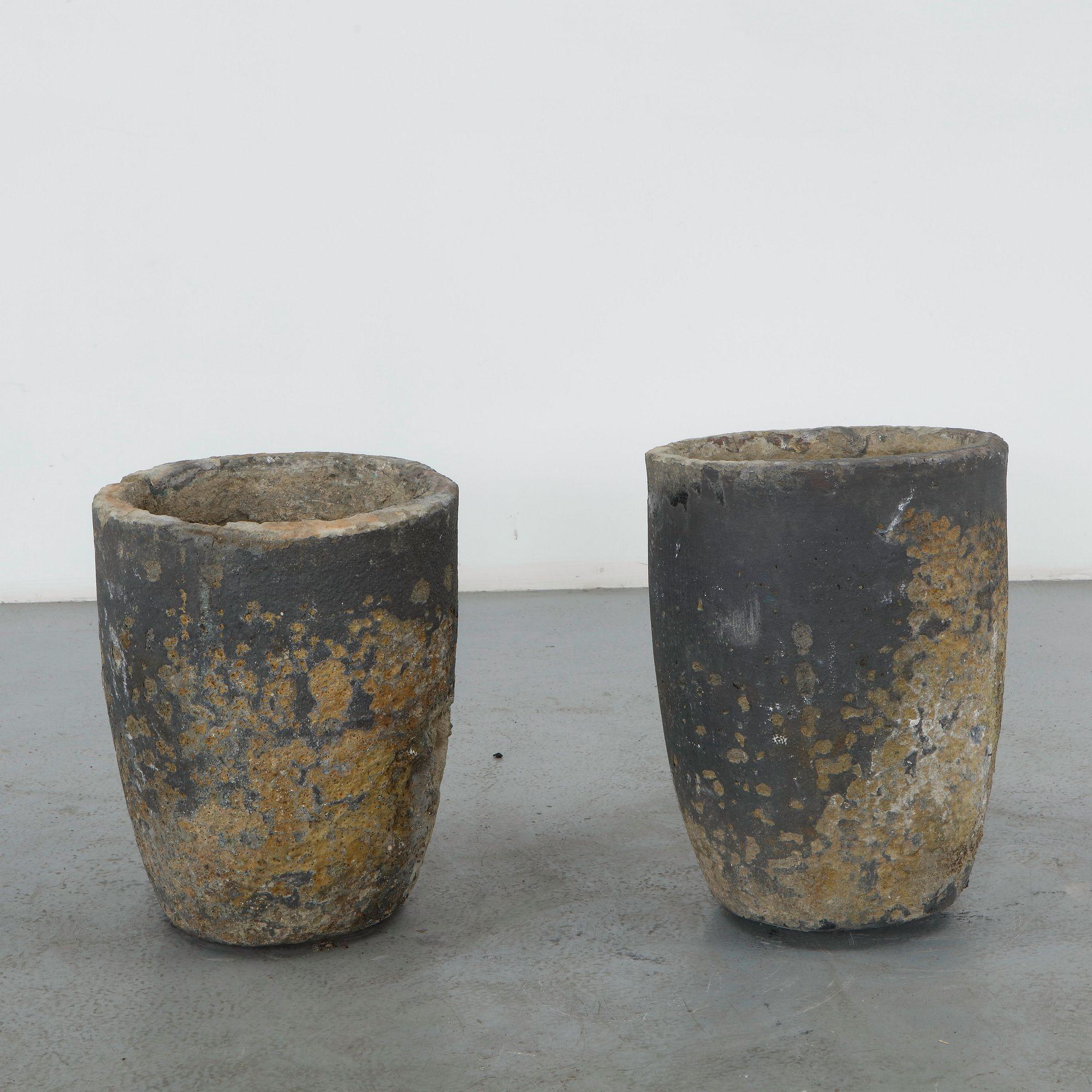 Pair of Foundry Crucible Planters, 1960s