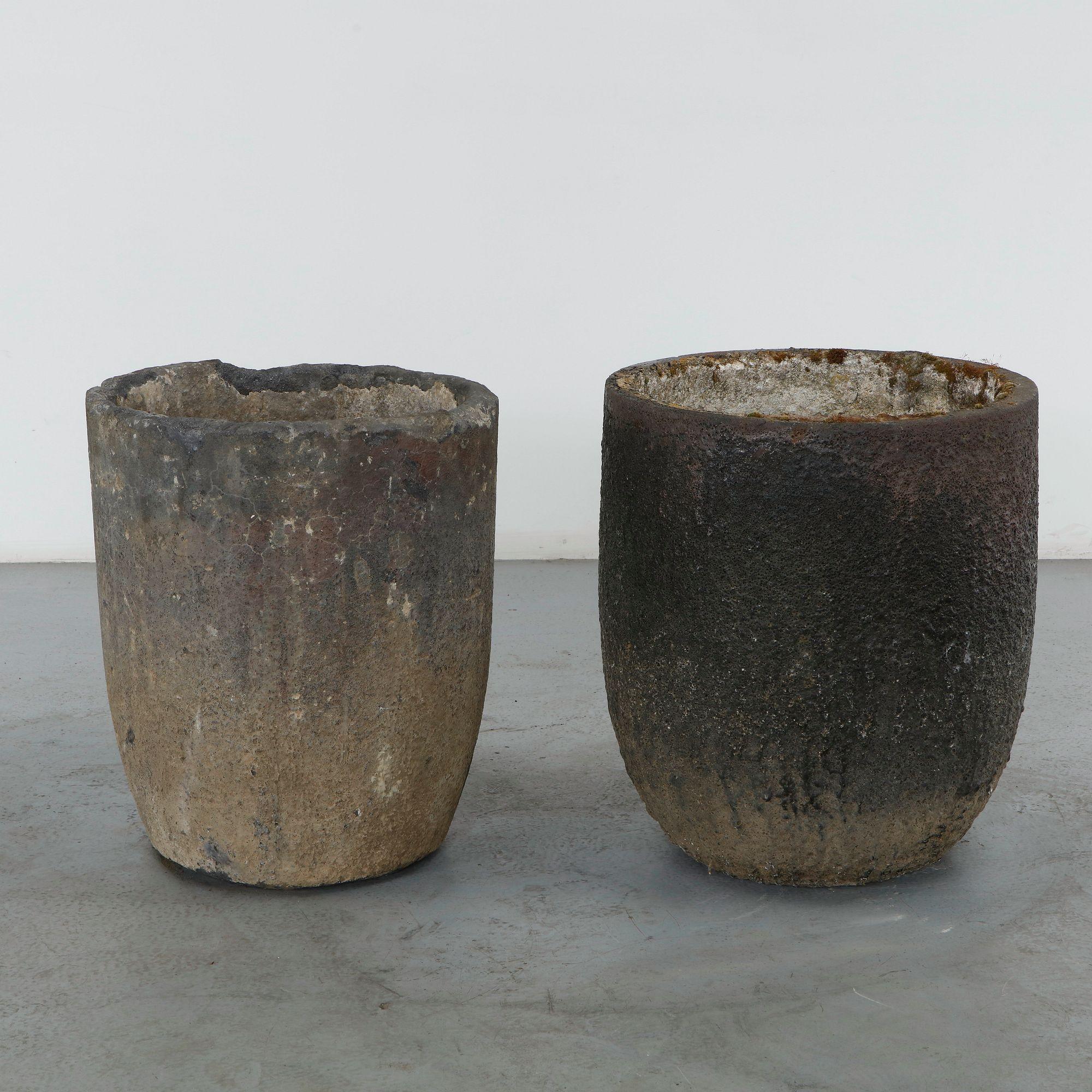 Pair of Foundry Crucible Planters, 1960s