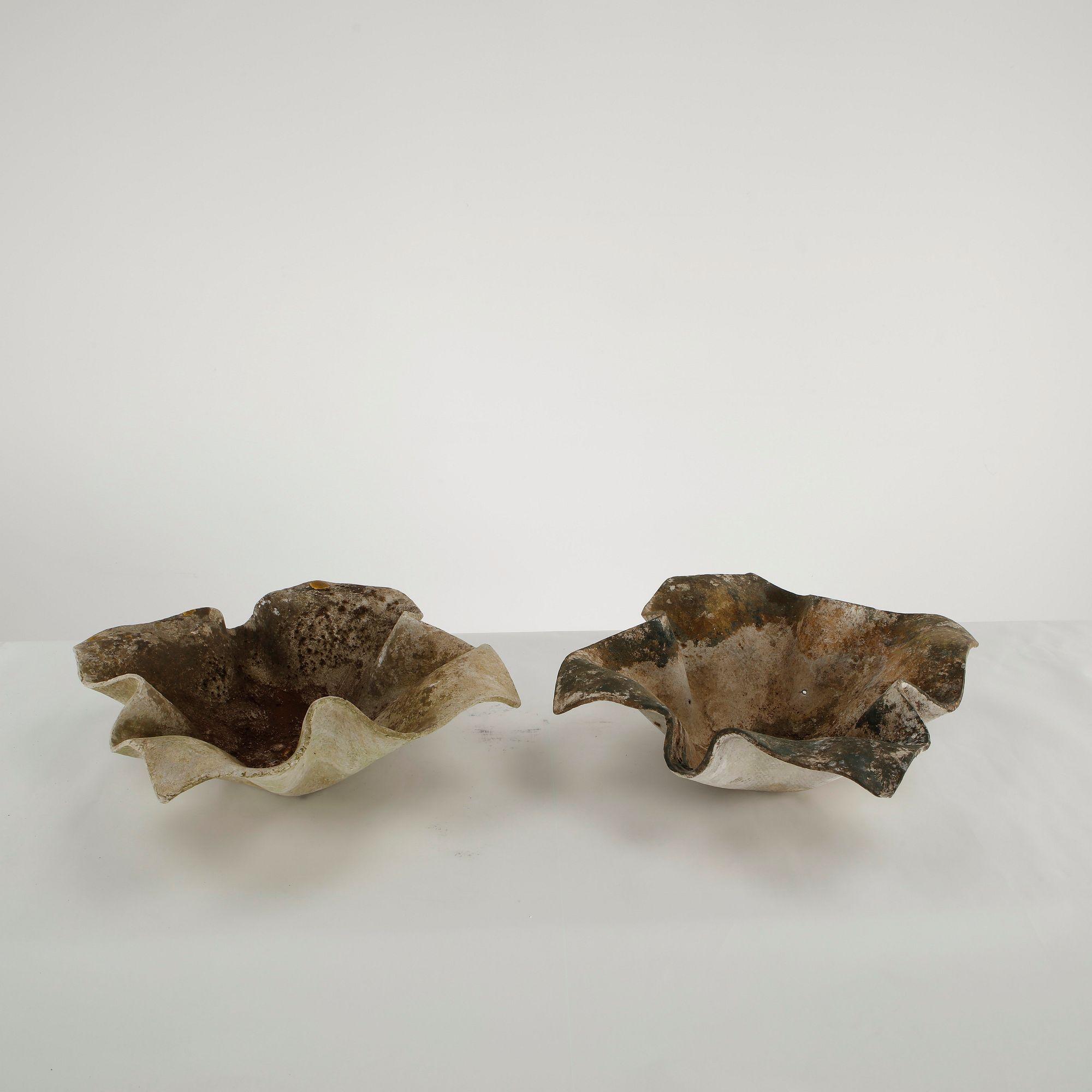 Willy Guhl, Pair of Small Elephant Ear Planters, 1960s