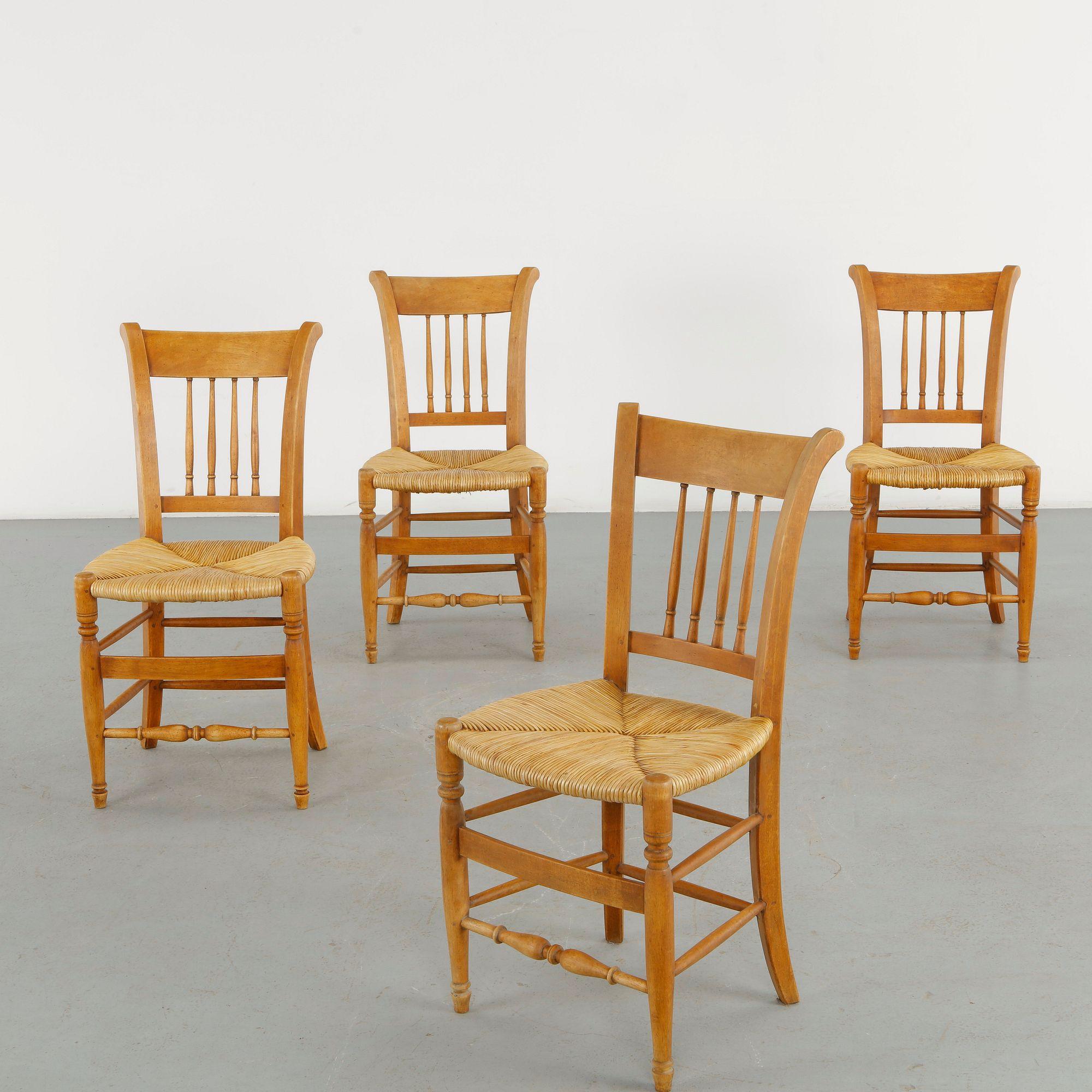 Set of Four Chairs in the Style of Charlotte Perriand, 1960s