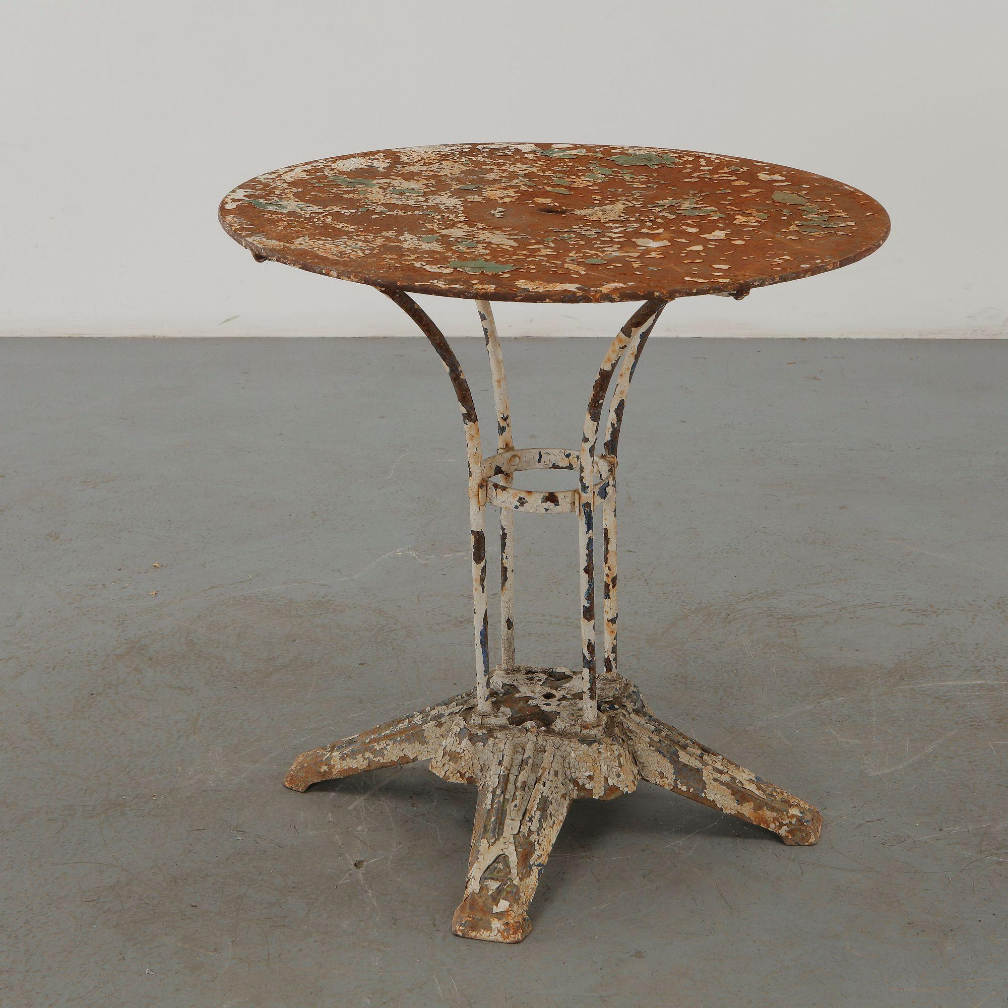 French Modernist Round Garden Table, 1960s