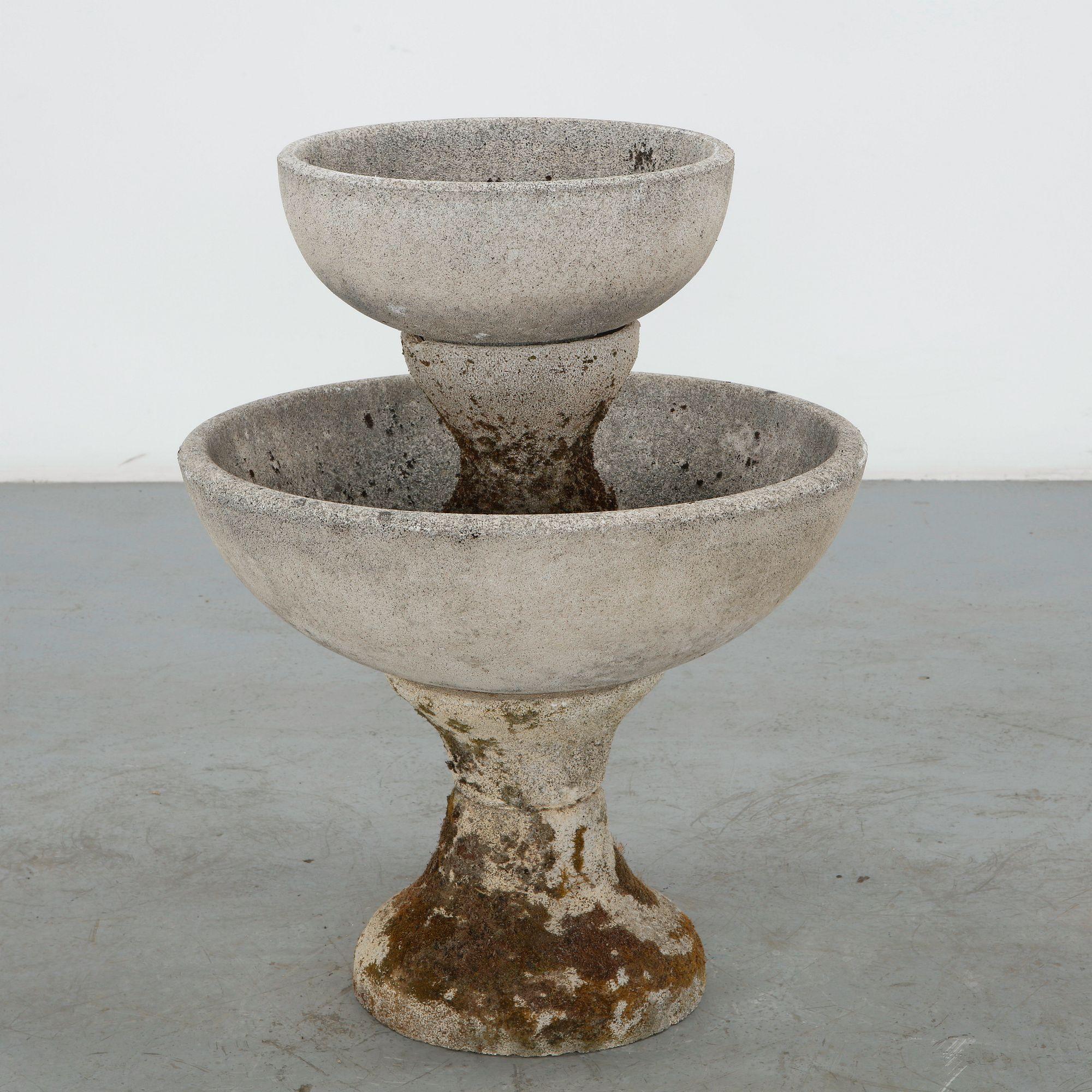 Cast Stone Tiered Garden Fountain, 1960s